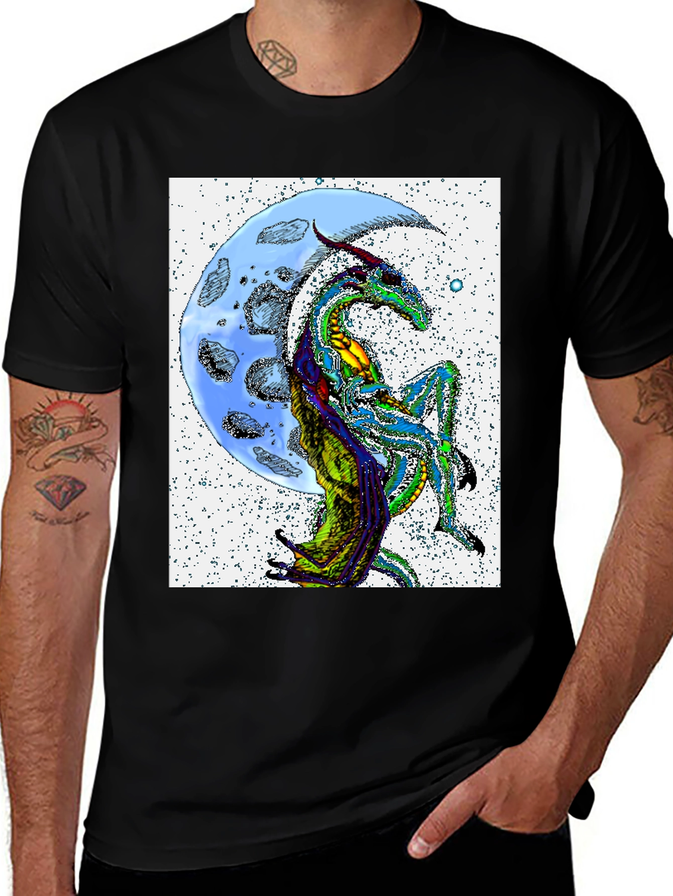 Variant 17 of Dragon Moon T-Shirt - Unique Graphic Tee