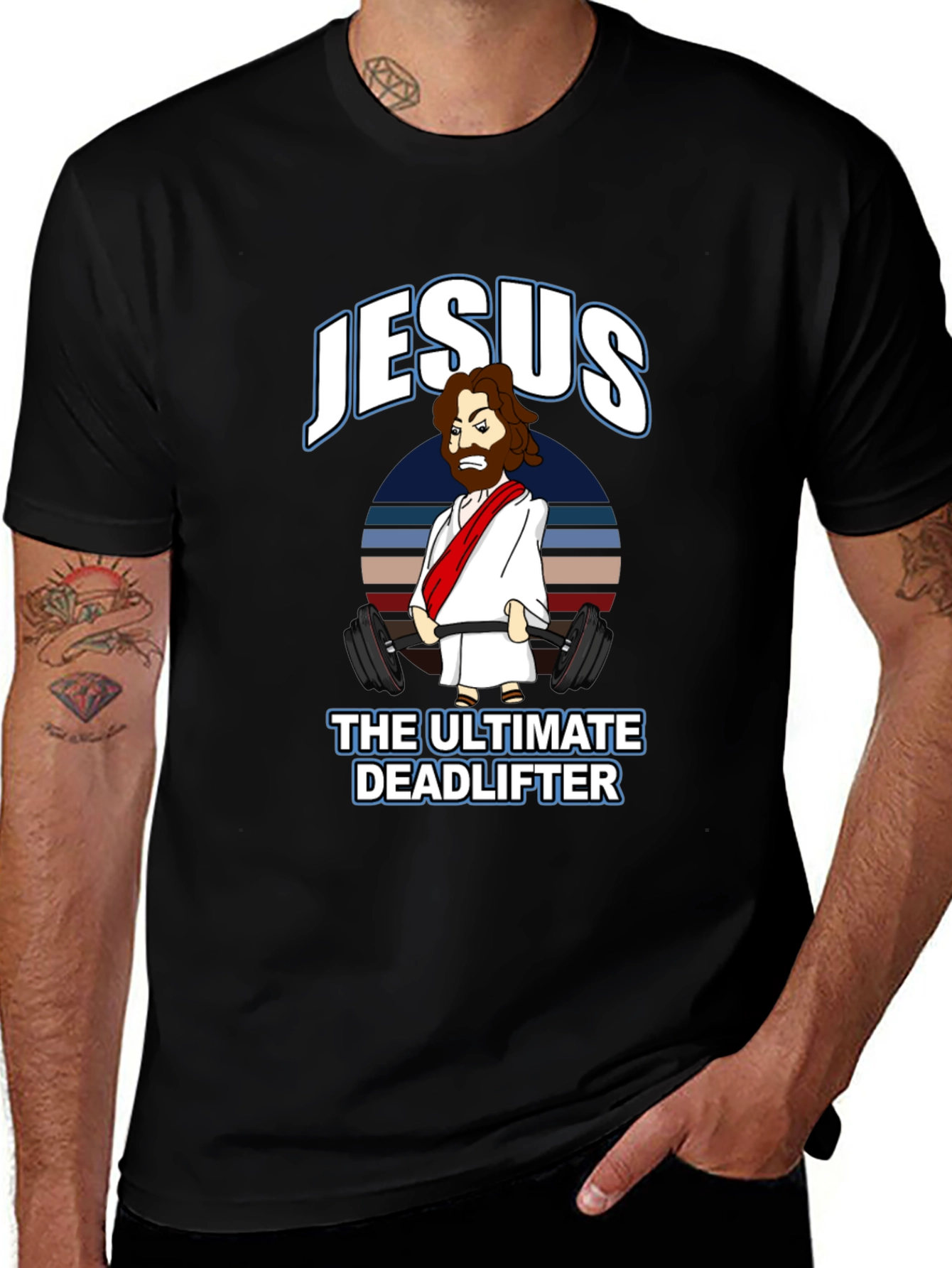 Variant 22 of Jesus The Ultimate Deadlifter Graphic Tee