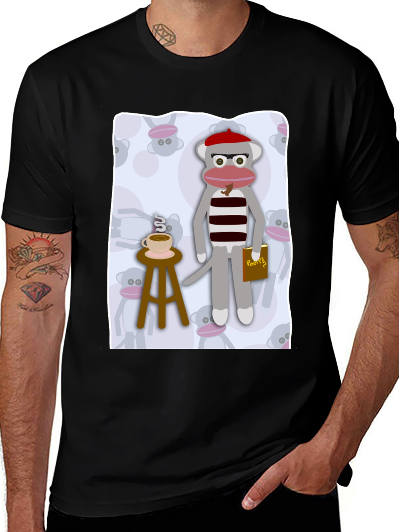 Sock Monkey Poet T-Shirt