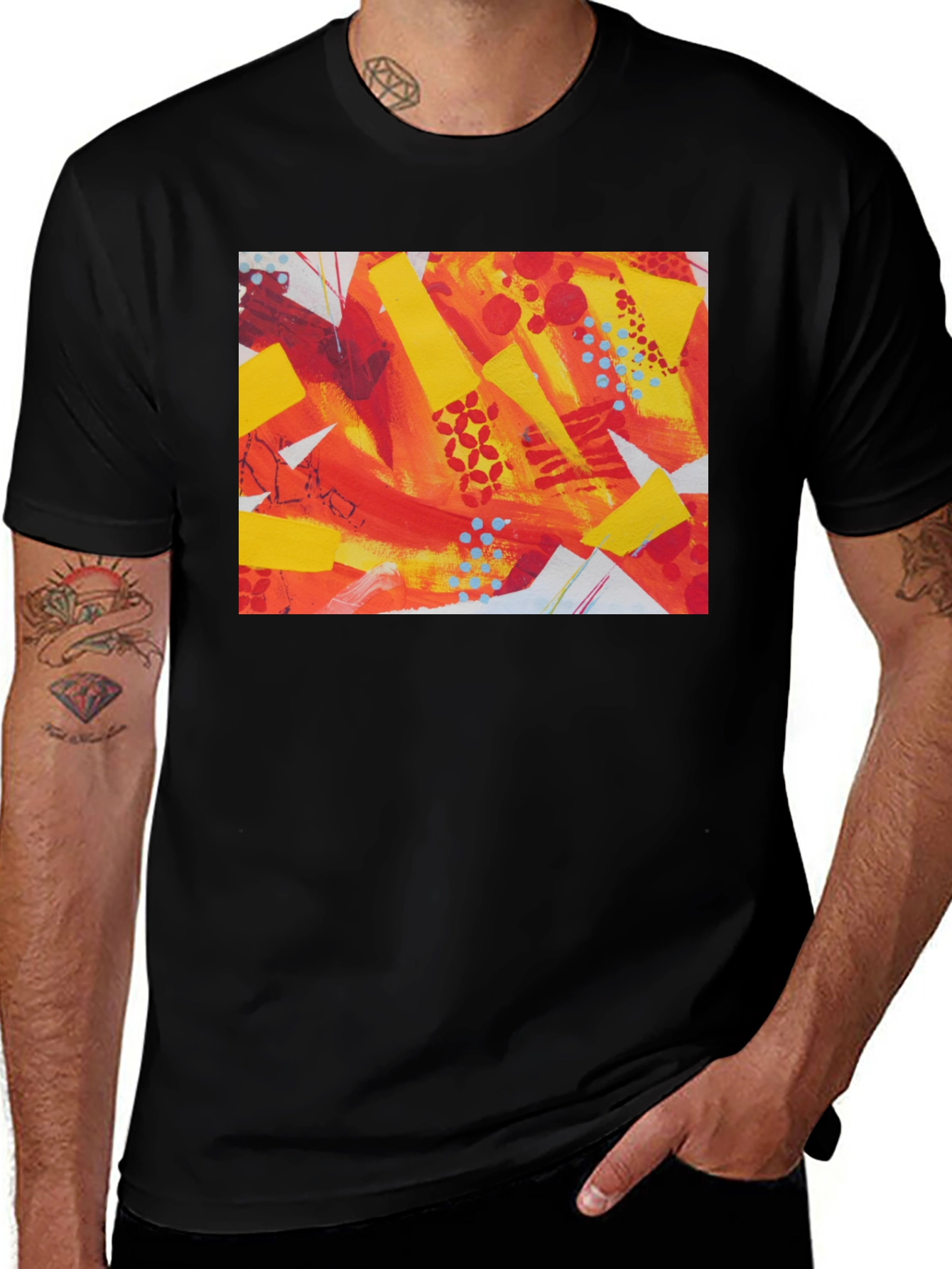 Variant 2 of Abstract Art Graphic Tee - Bold Colors