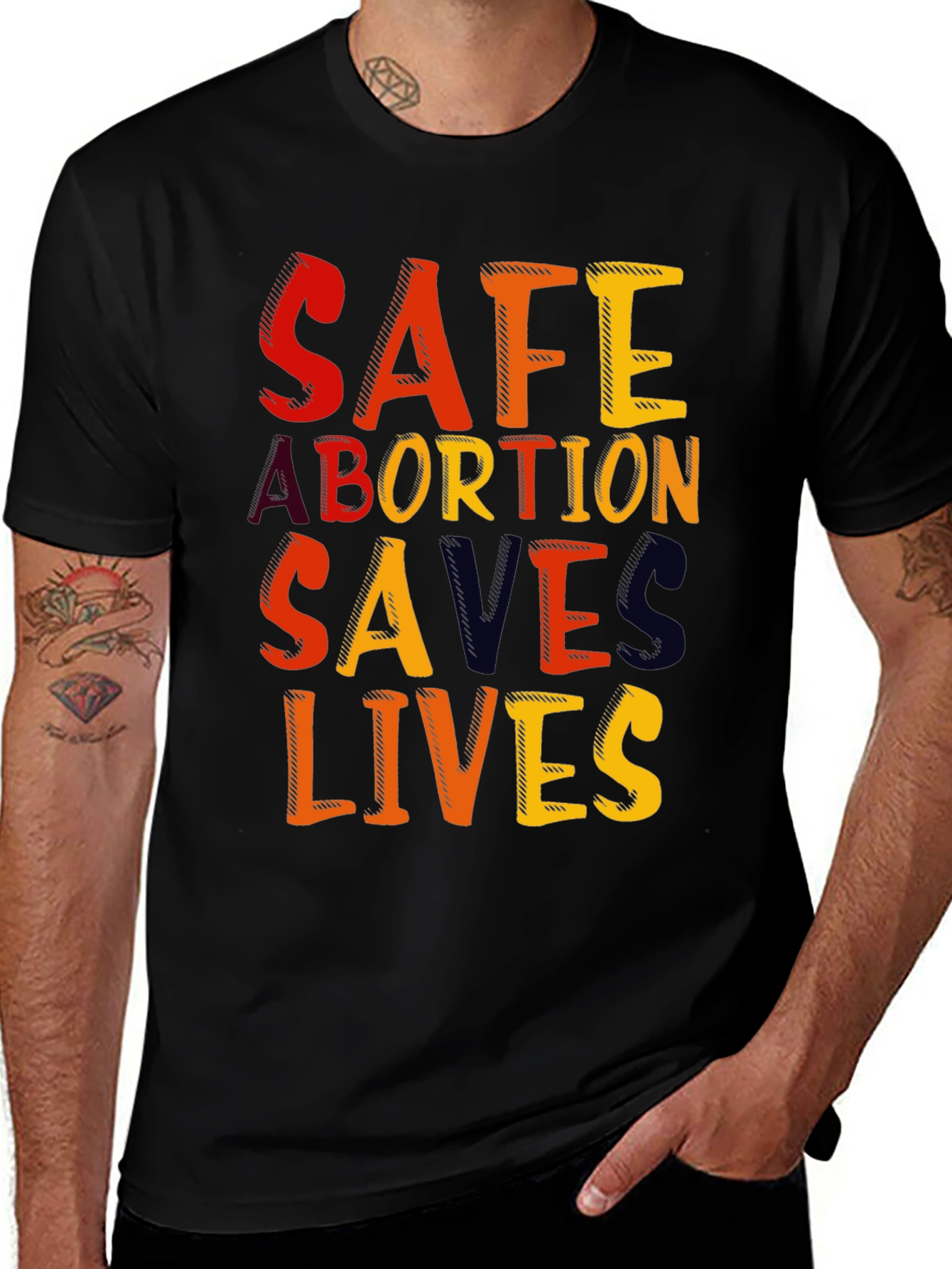 Variant 6 of Safe Abortion Saves Lives Graphic T-Shirt