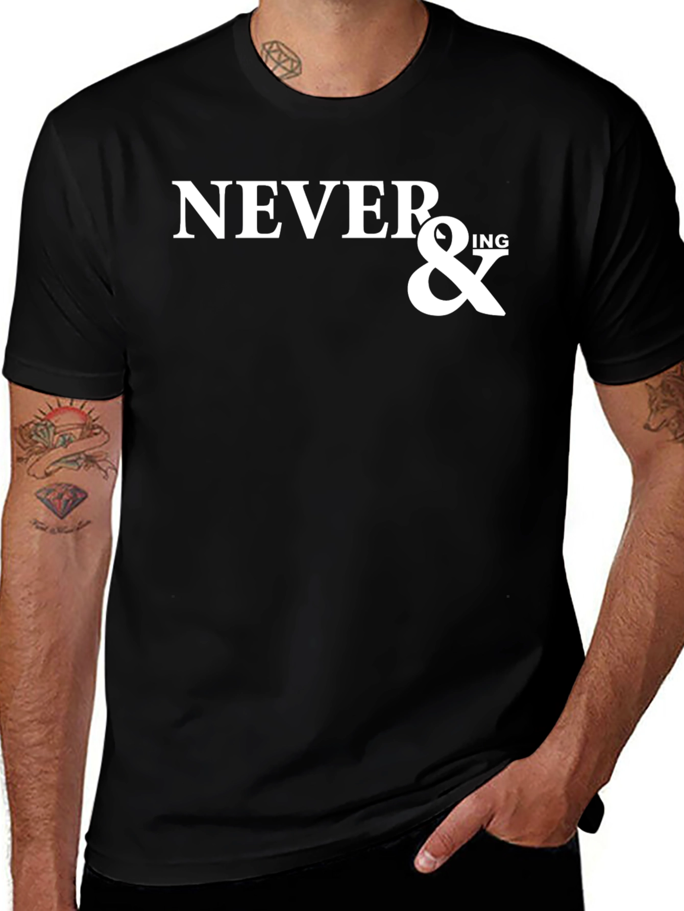 Variant 23 of Never & Ing Black Graphic T-Shirt