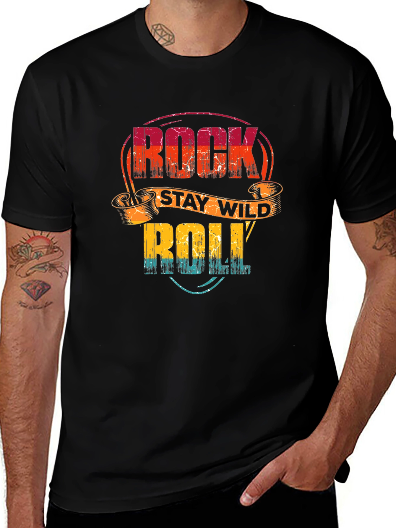 Variant 30 of Rock Stay Wild Roll Graphic Tee