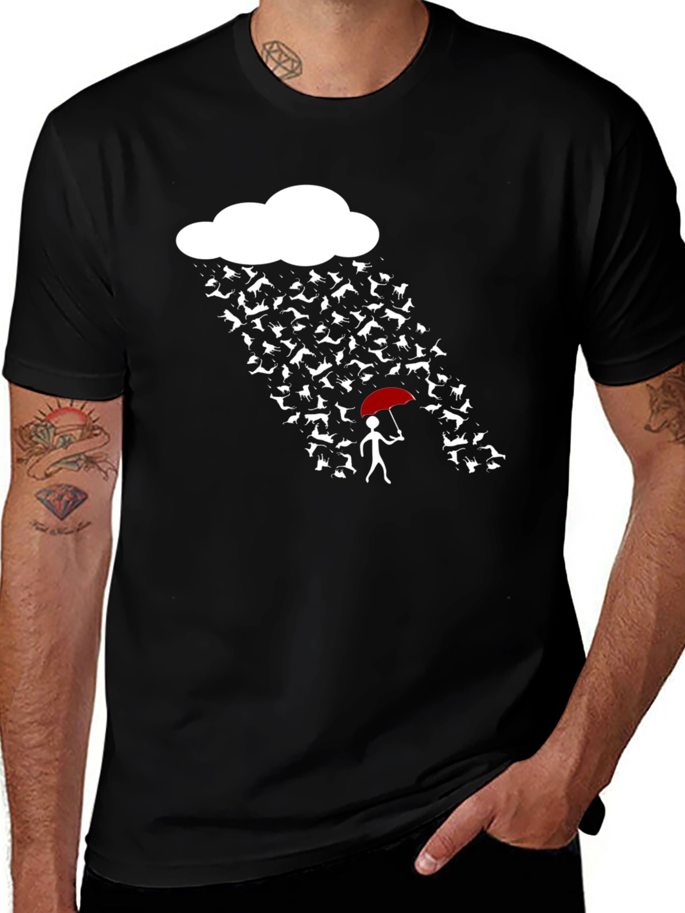 Variant 16 of Rainy Dogs Men's Black Graphic Tee
