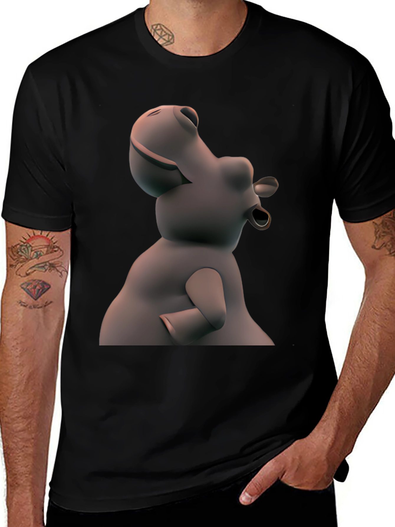 Variant 30 of Hippo Graphic T-Shirt - Unique Design, Comfortable Fit