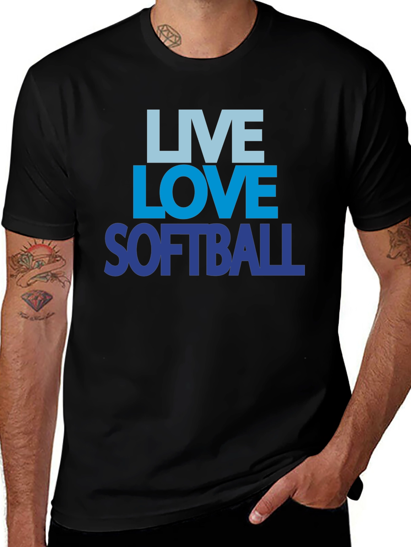 Variant 2 of Live Love Softball T-Shirt - Sporty Graphic Tee