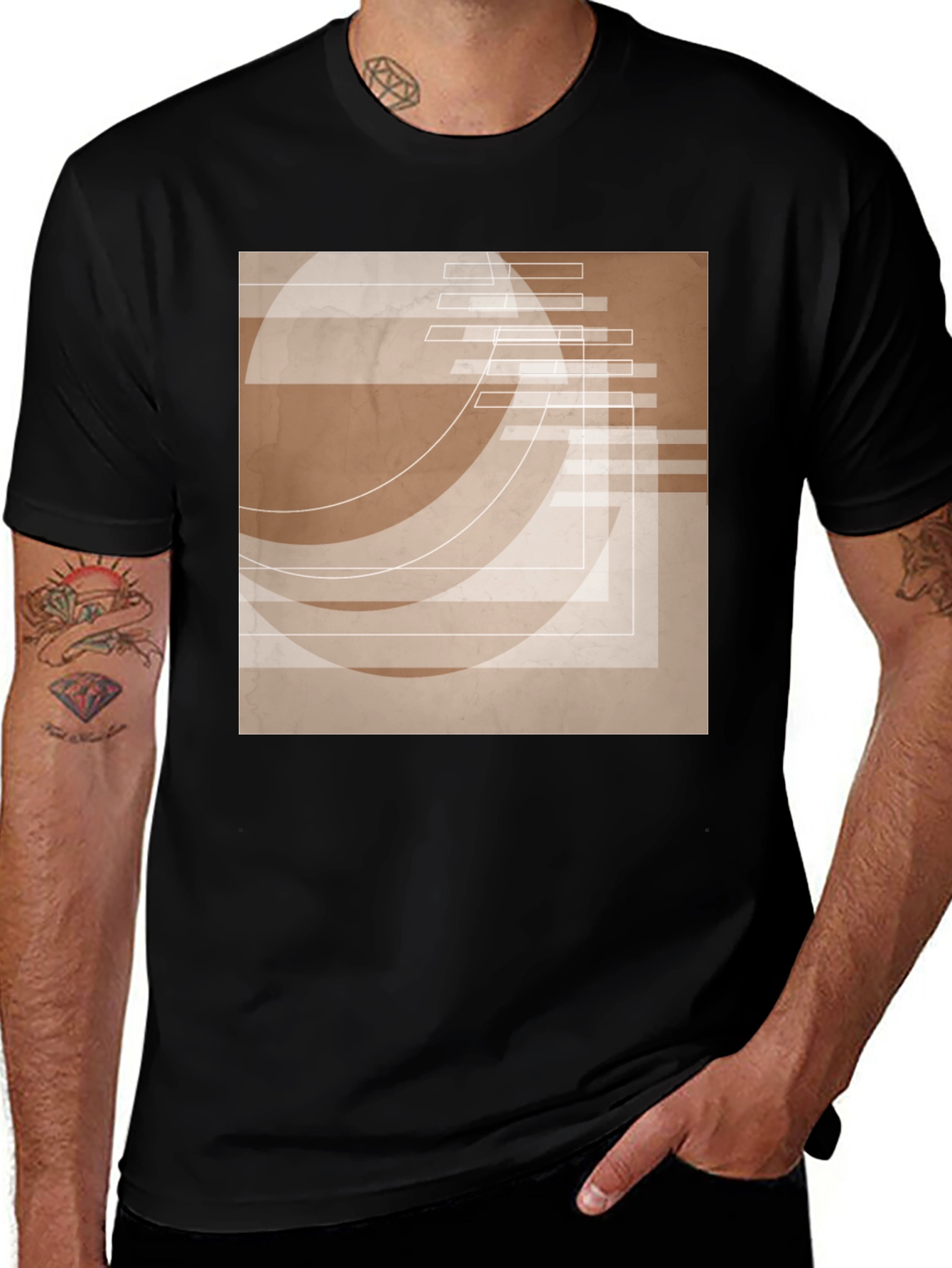 Variant 15 of Abstract Graphic Print Tee - Modern Design