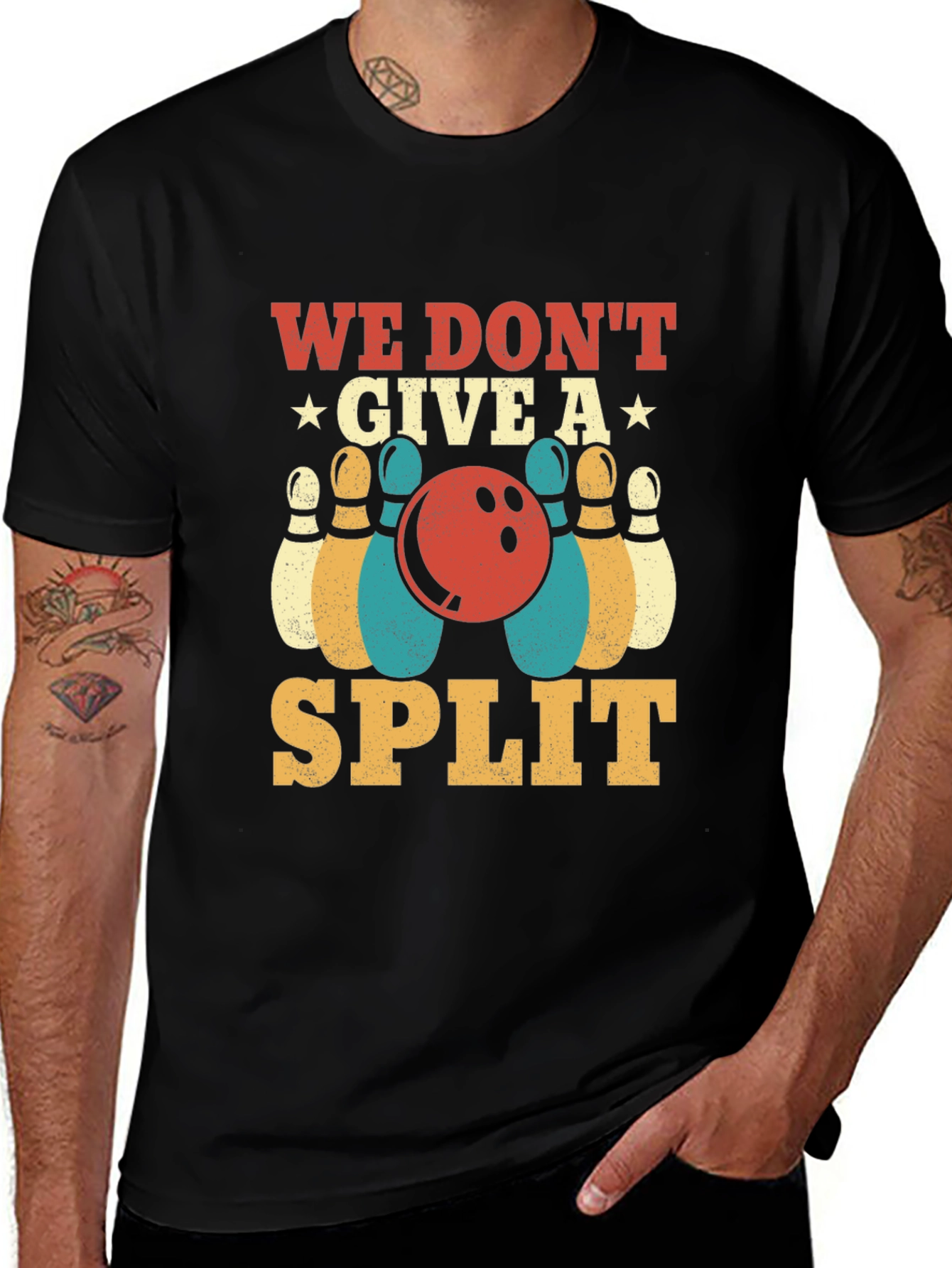 Variant 5 of We Don't Give A Split Bowling T-Shirt