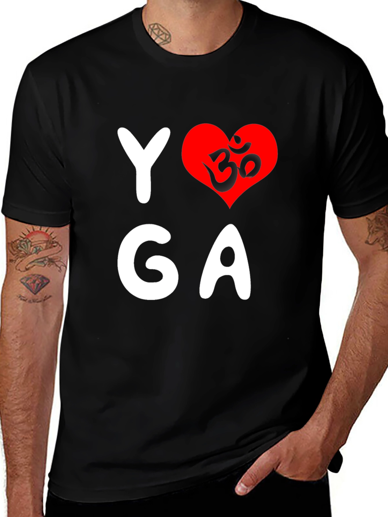 Variant 26 of Yoga Love Graphic T-Shirt - Black