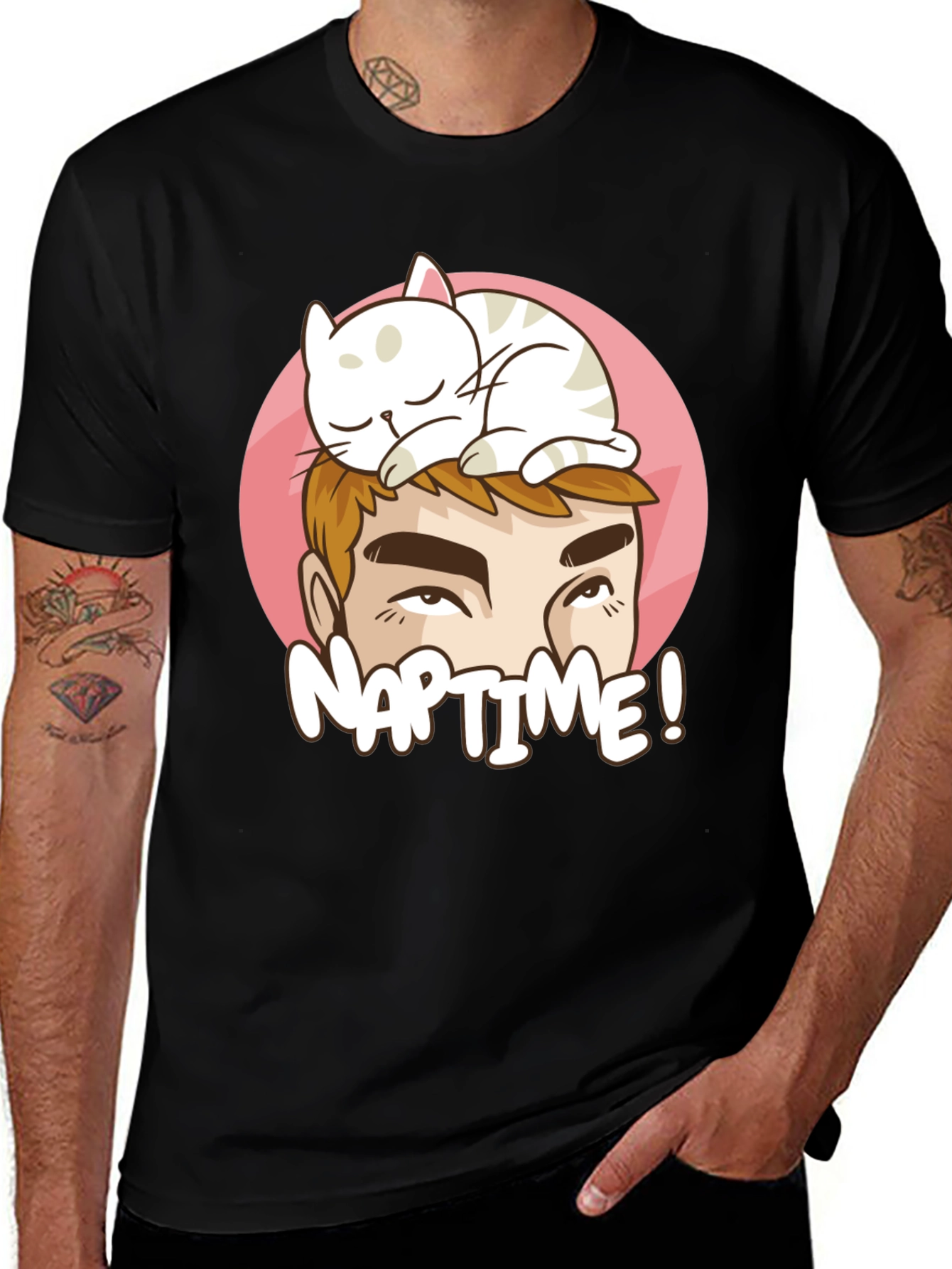 Variant 12 of Naptime Cat T-Shirt - Funny Cartoon Graphic Tee
