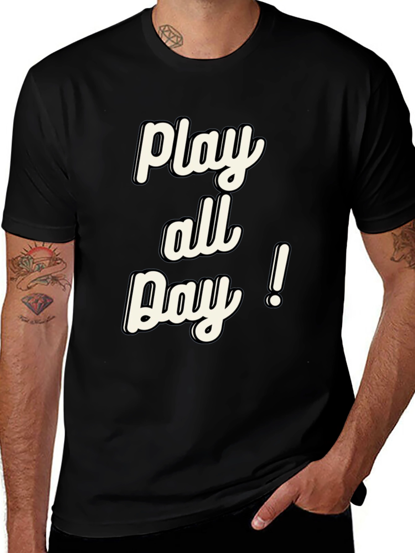 Variant 6 of Play All Day! Black Graphic T-Shirt