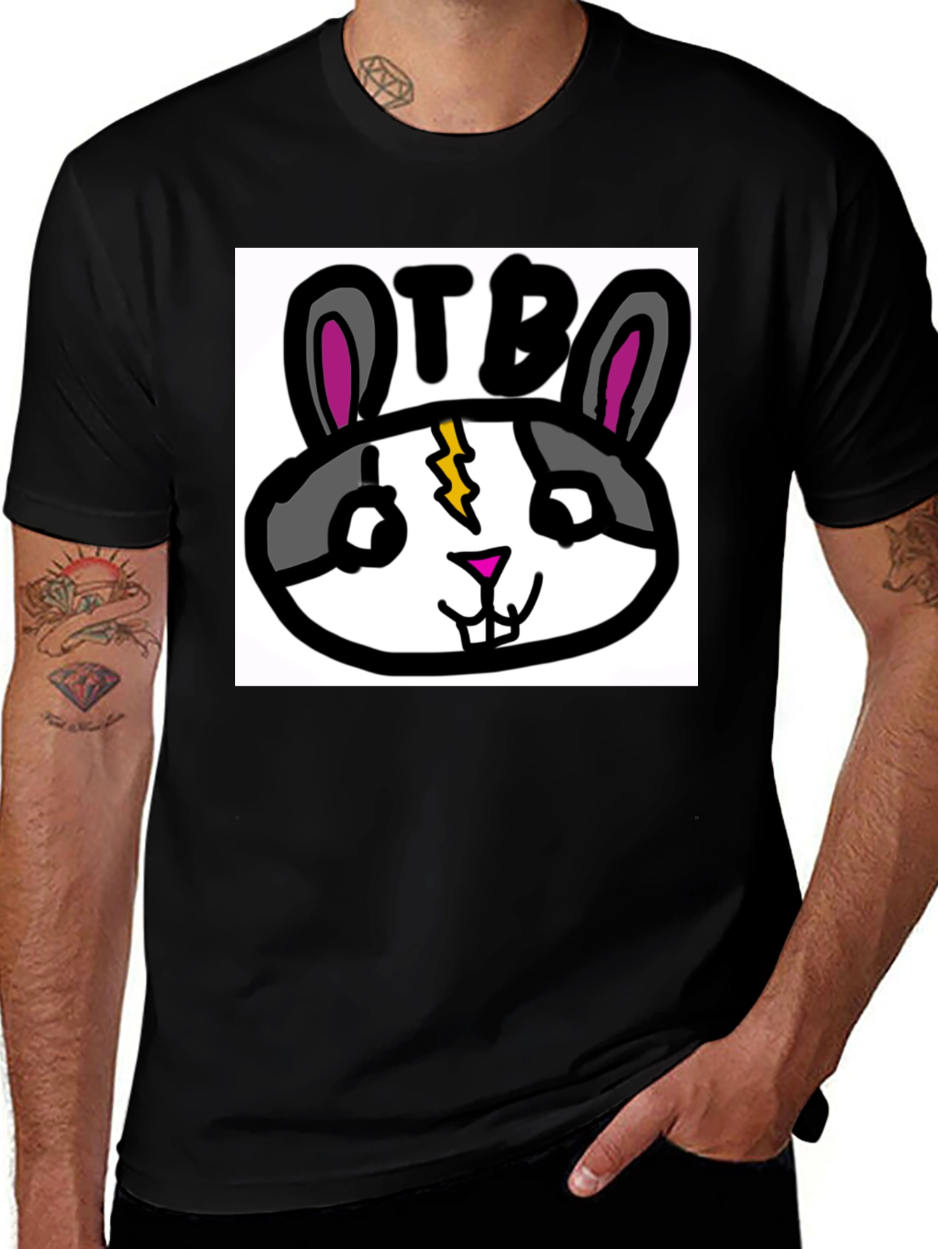 Black OTB Rabbit Graphic T-Shirt - Black main image