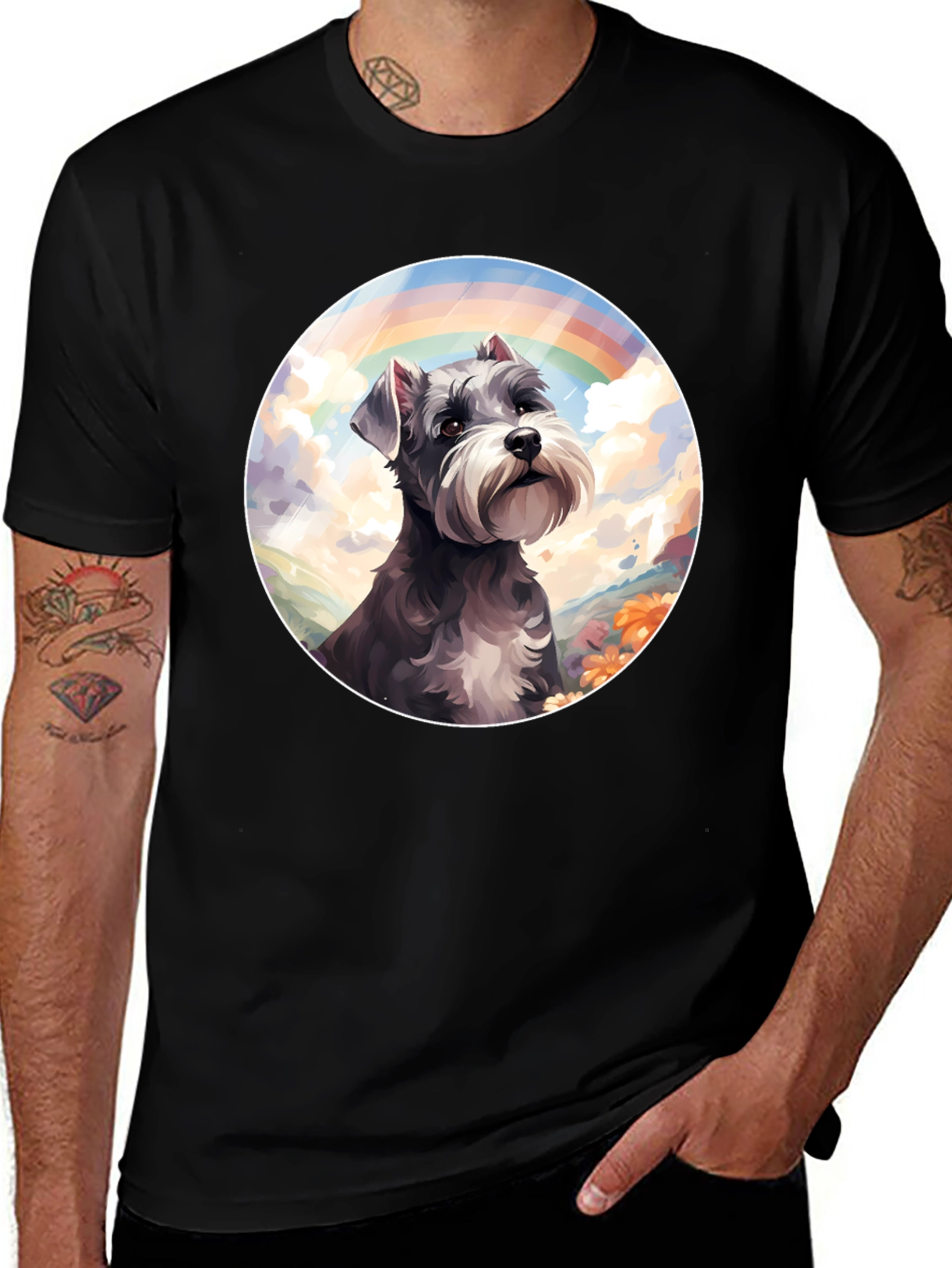 Variant 19 of Rainbow Schnauzer Graphic Tee