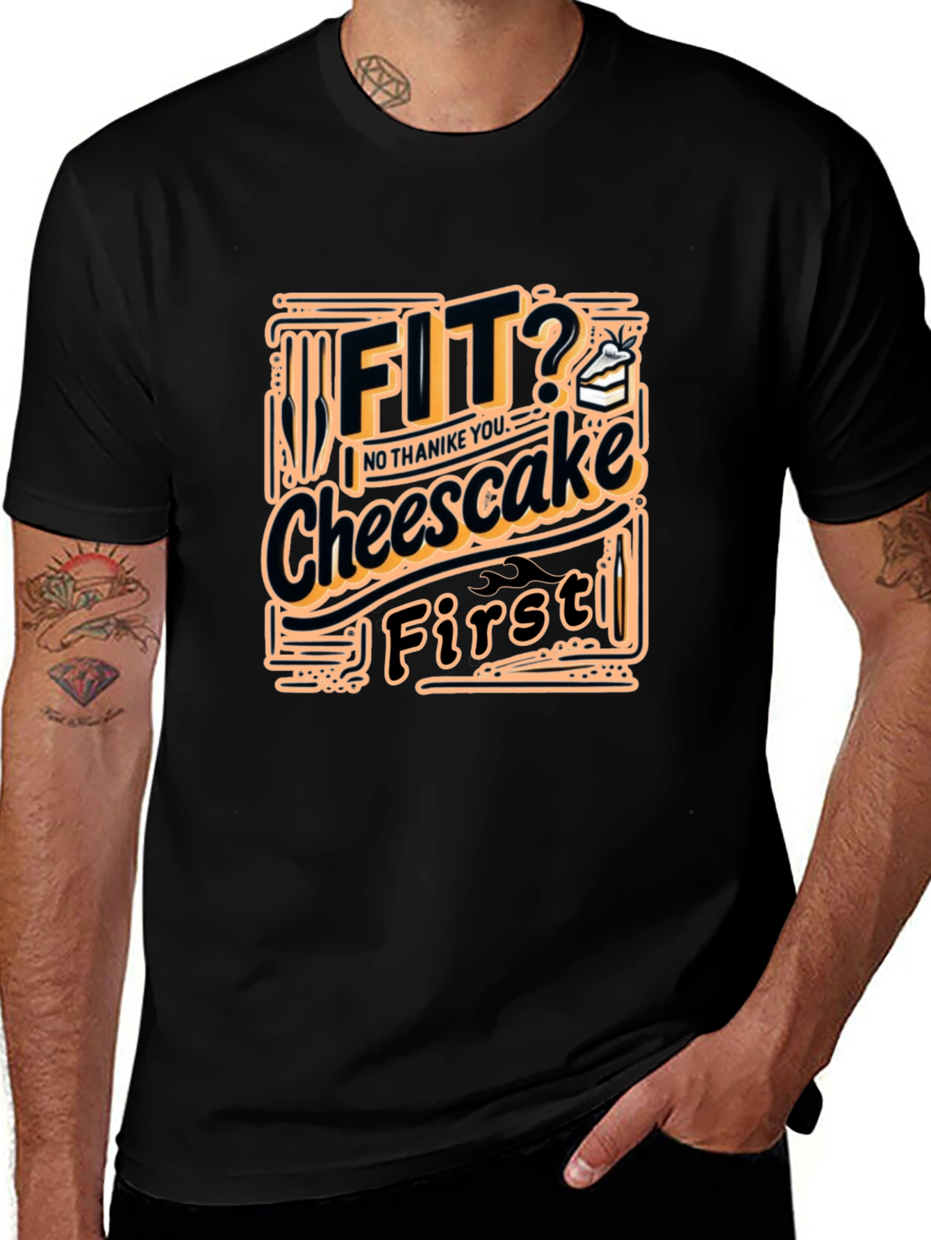Variant 21 of Fit? Cheesecake First Funny T-Shirt