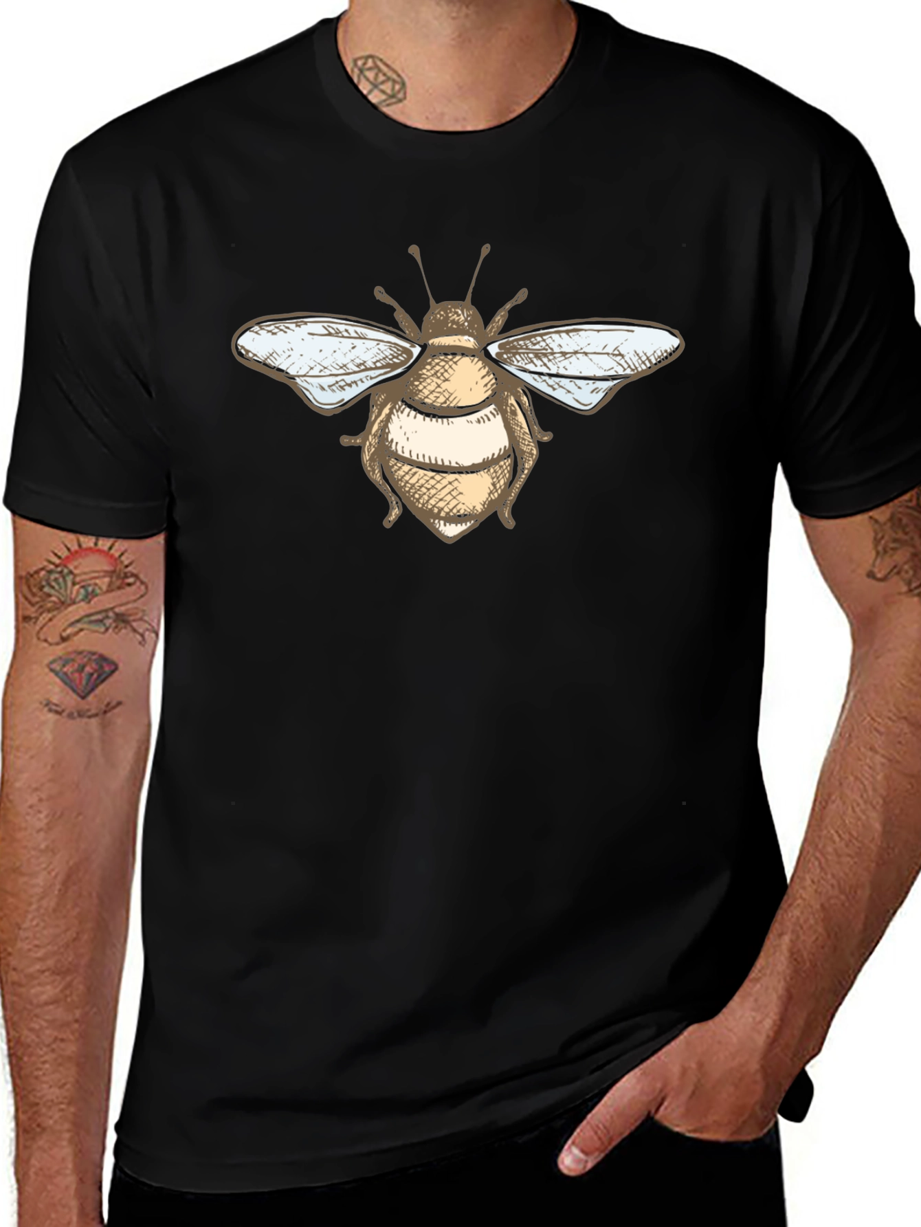 Black Bee Graphic Black T-Shirt main image