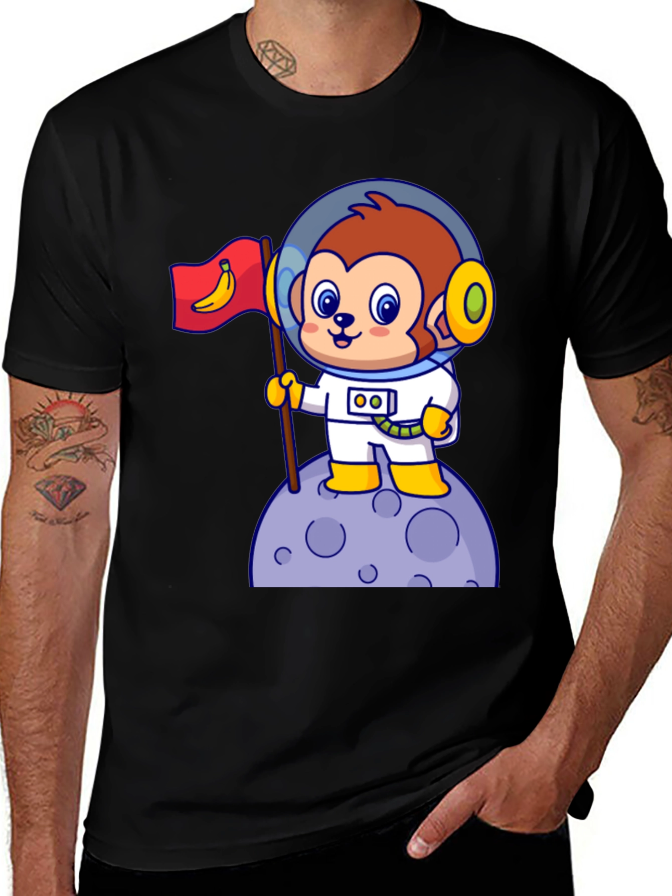 Variant 21 of Cartoon Monkey Astronaut T-Shirt
