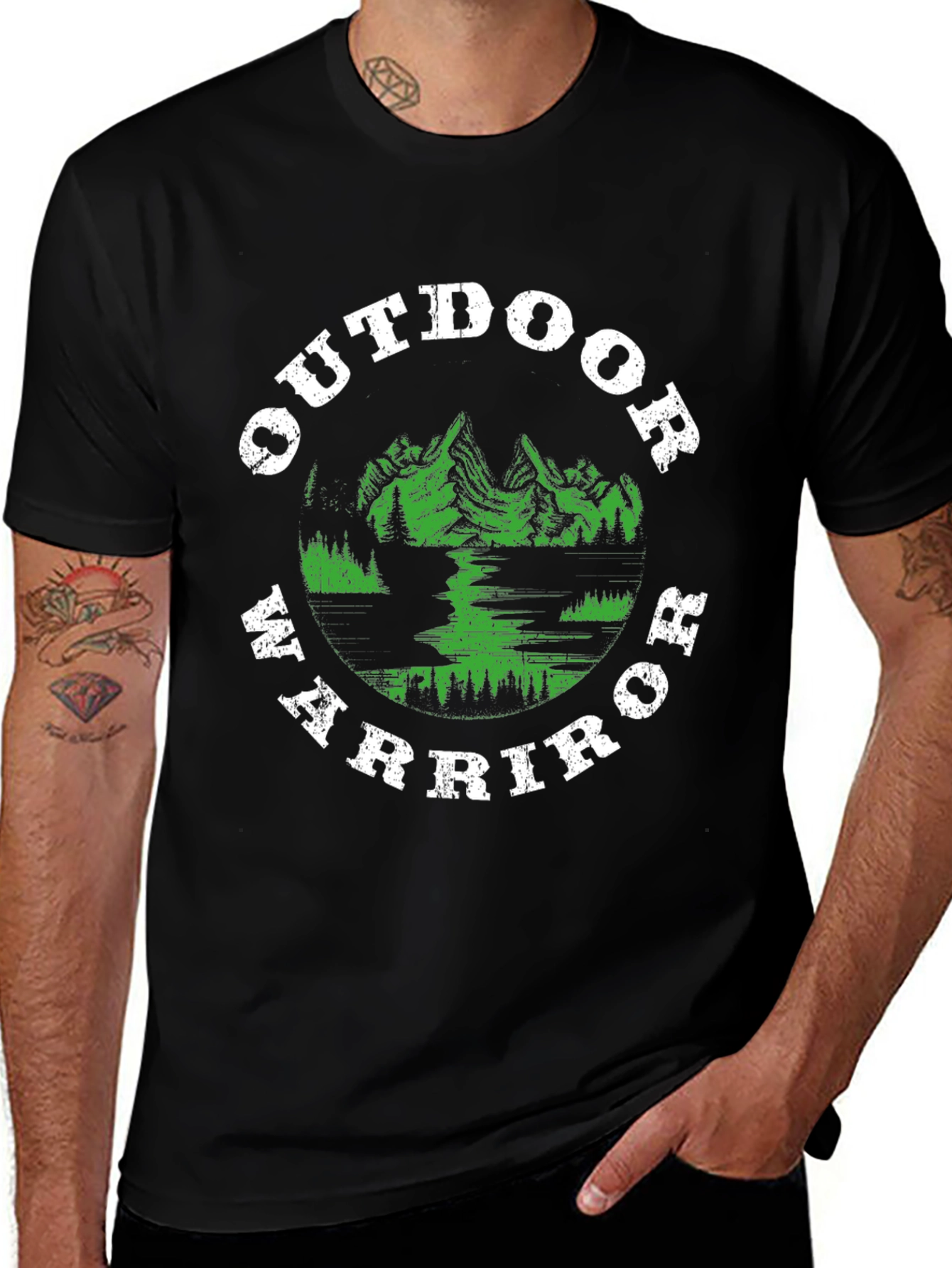 Outdoor Warrior Graphic T-Shirt - Black