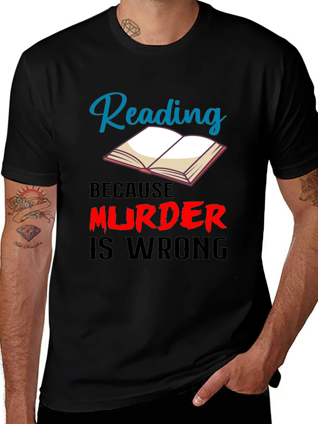Variant 16 of Reading Because Murder Is Wrong T-Shirt