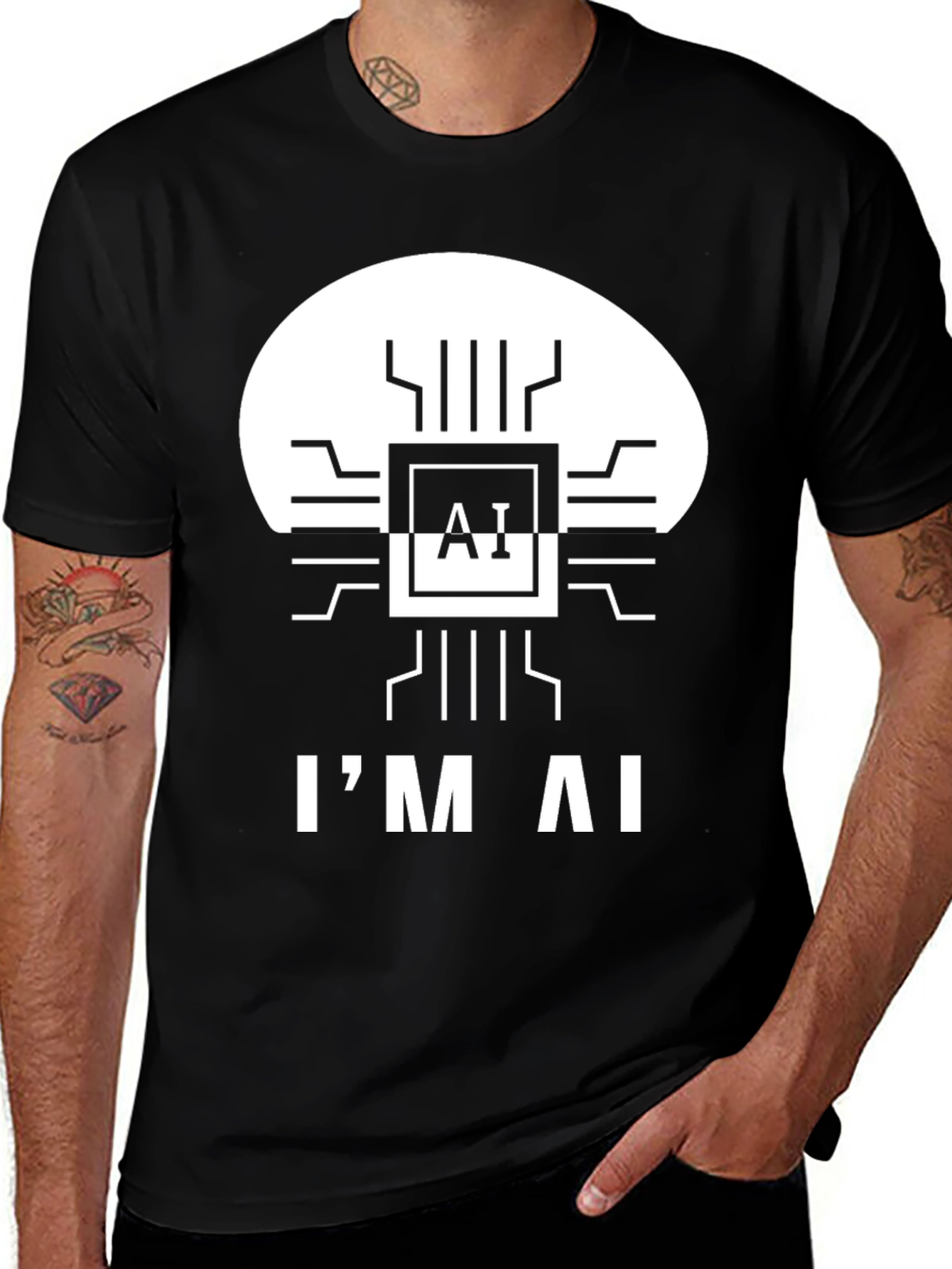 I'm AI T-Shirt - Black Graphic Tee