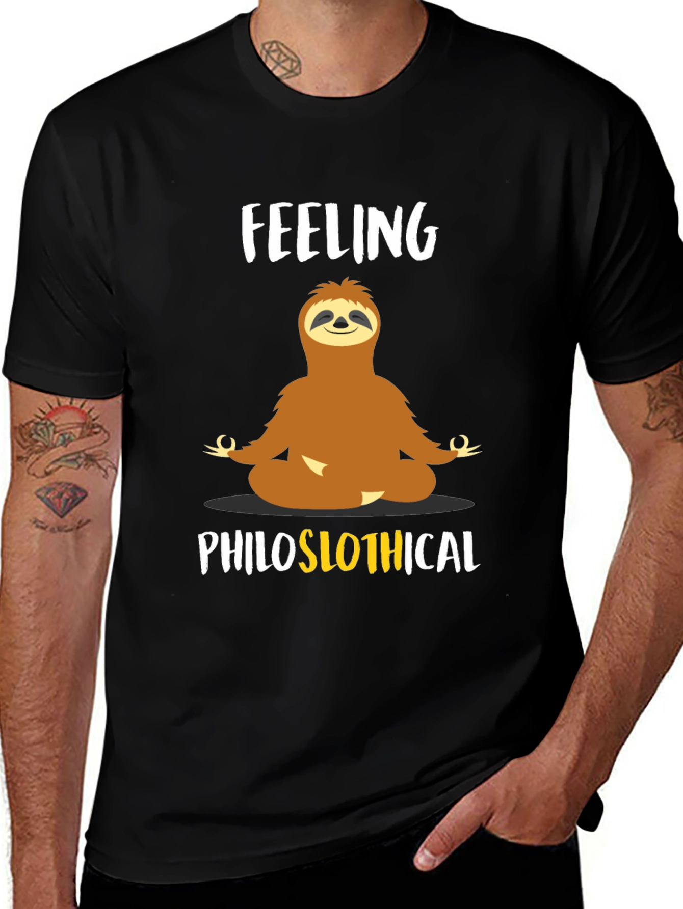 Variant 8 of Philoslothical Sloth Meditating Funny T-Shirt
