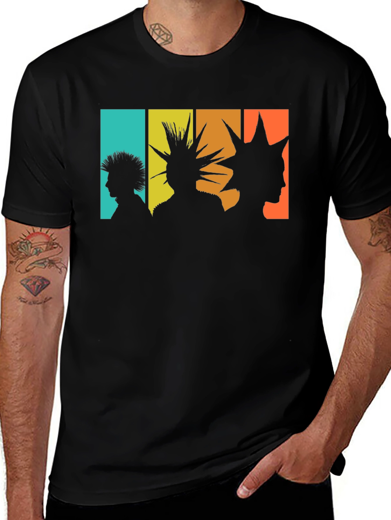 Variant 5 of Retro Punk Silhouette T-Shirt