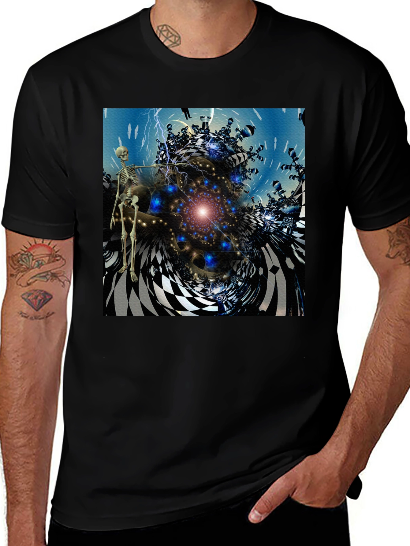 Variant 16 of Surreal Skeleton Chess T-Shirt