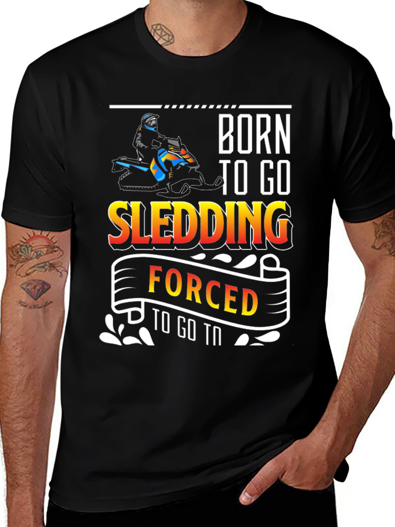 Variant 18 of Born to Go Sledding Graphic T-Shirt