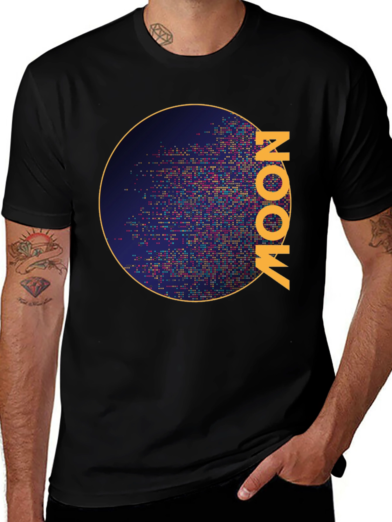 Variant 7 of Moon Graphic Black T-Shirt