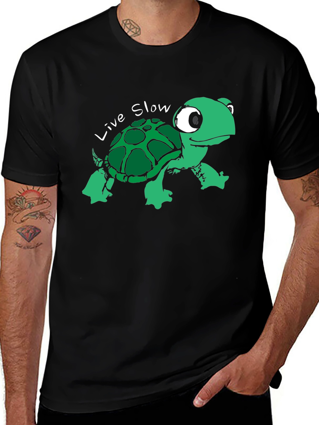 Variant 30 of Live Slow Turtle Graphic T-Shirt