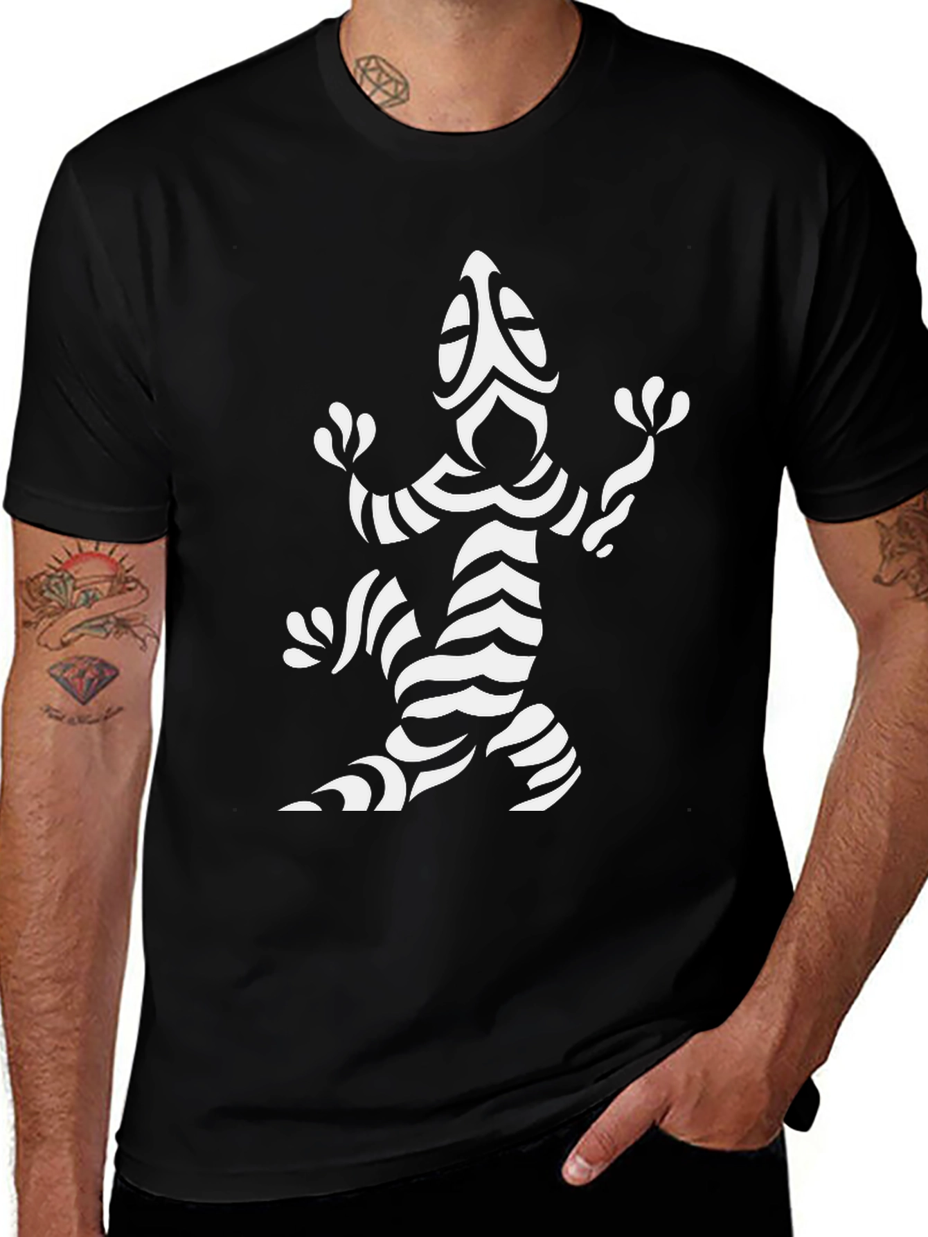 Variant 29 of Cool Lizard Graphic Tee - Black Cotton Comfort