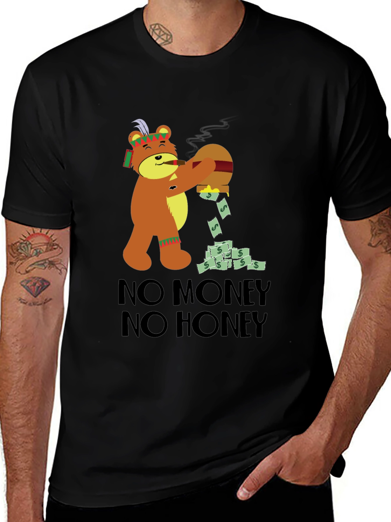 Variant 24 of No Money No Honey Black T-Shirt