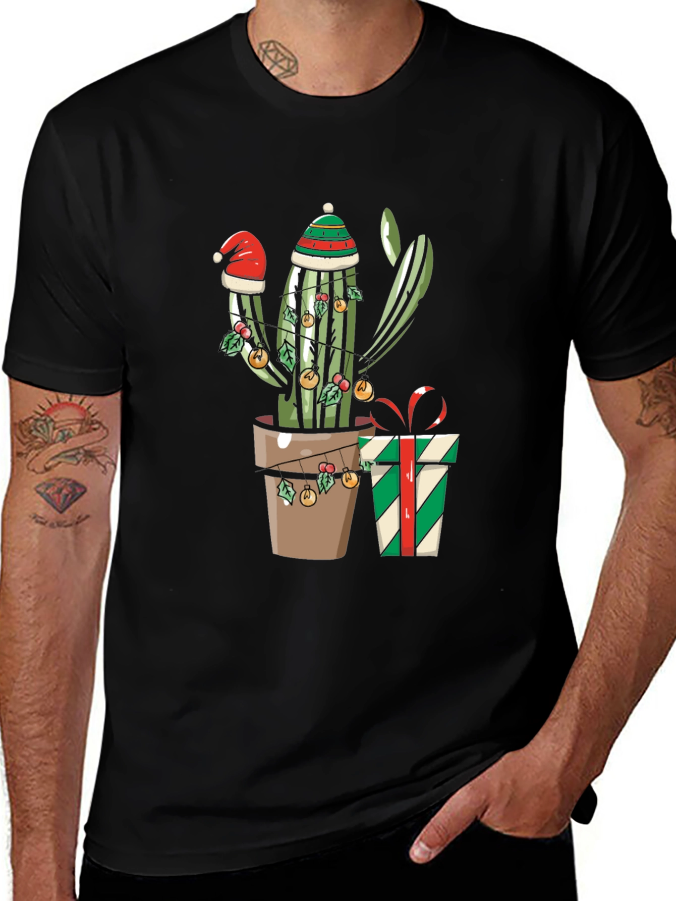 Variant 2 of Festive Cactus Graphic Tee