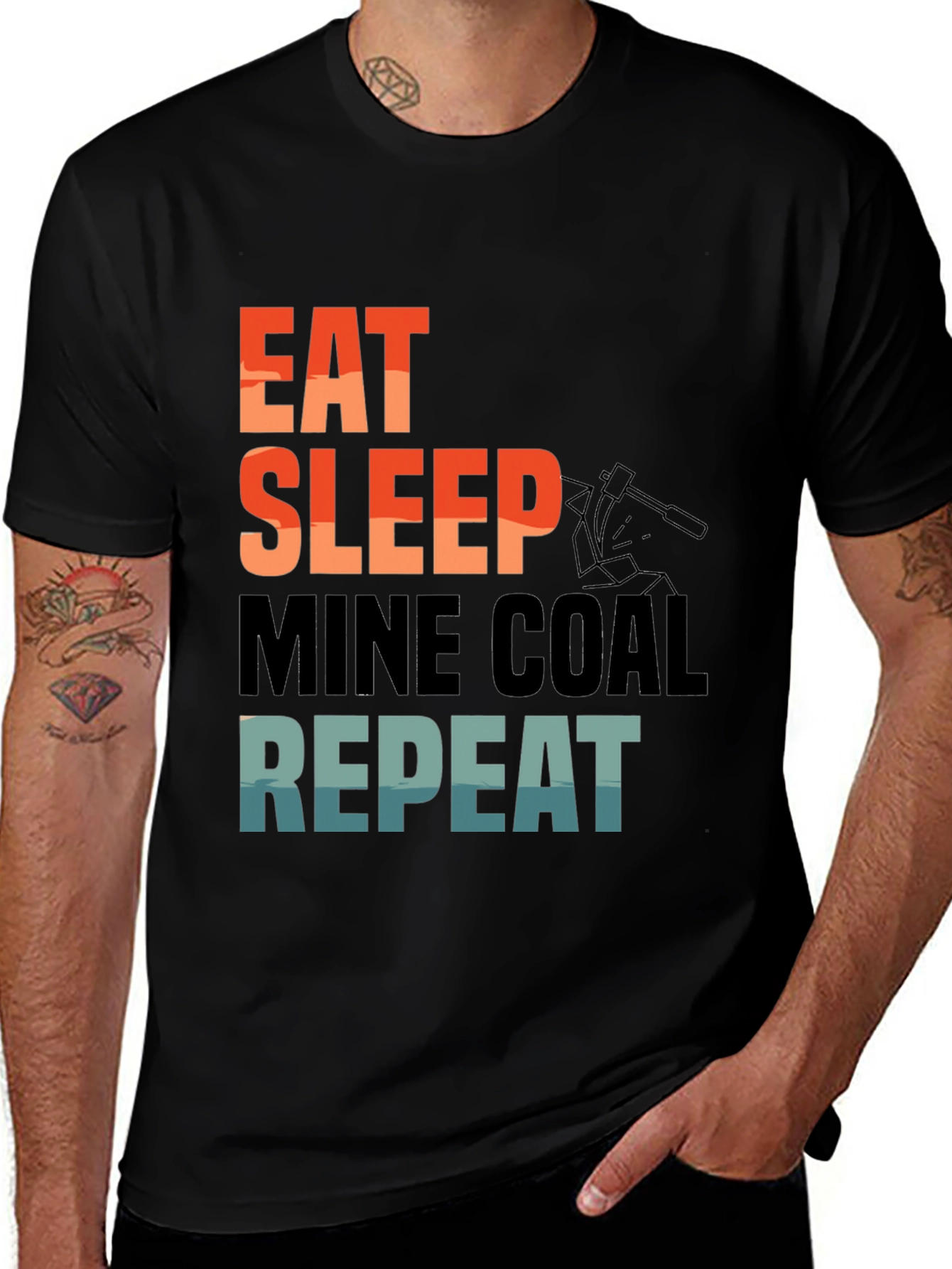 Variant 27 of Eat Sleep Mine Coal Repeat T-Shirt