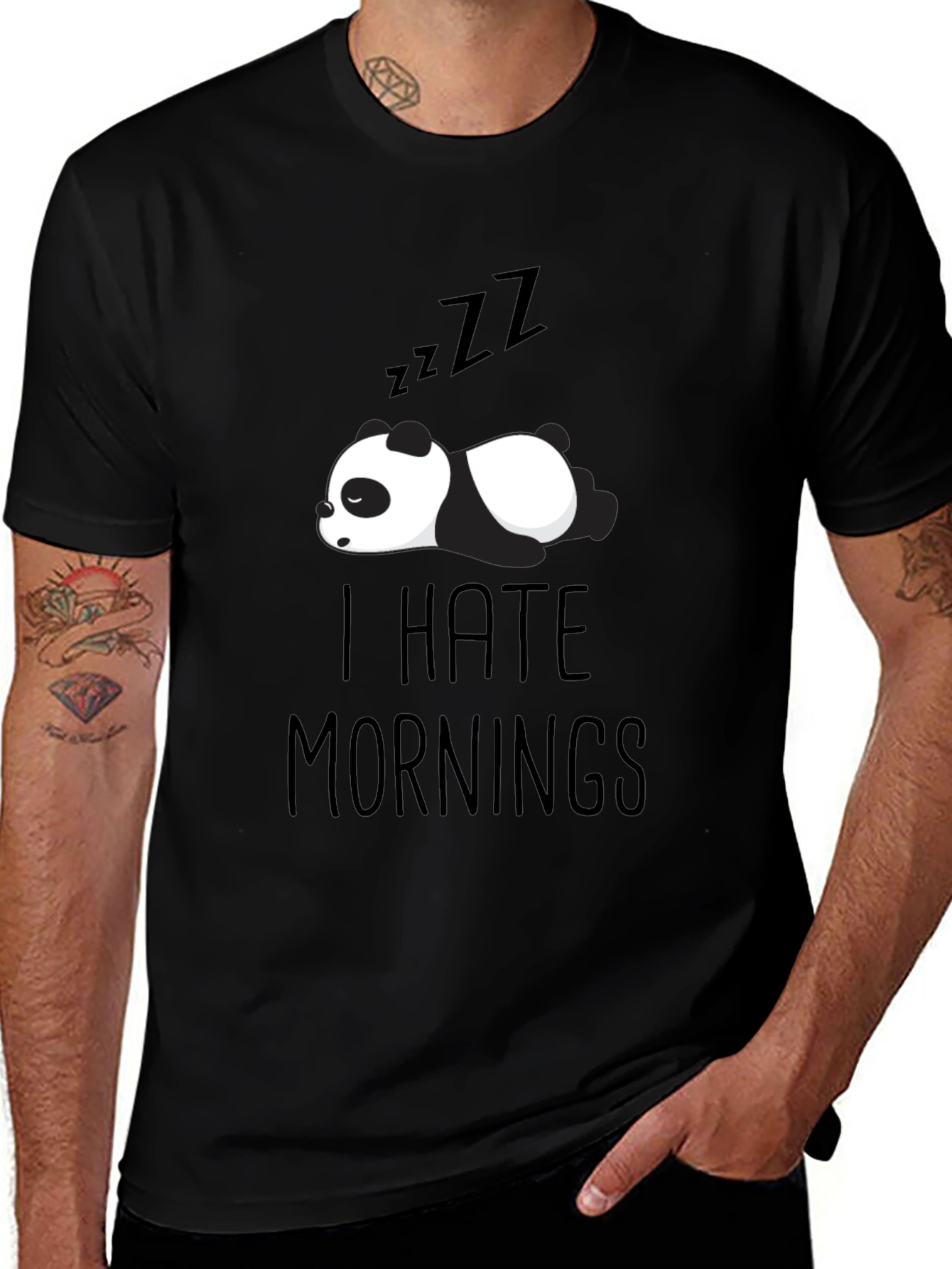 Variant 25 of I Hate Mornings Panda T-Shirt - Sleepy Bear Tee