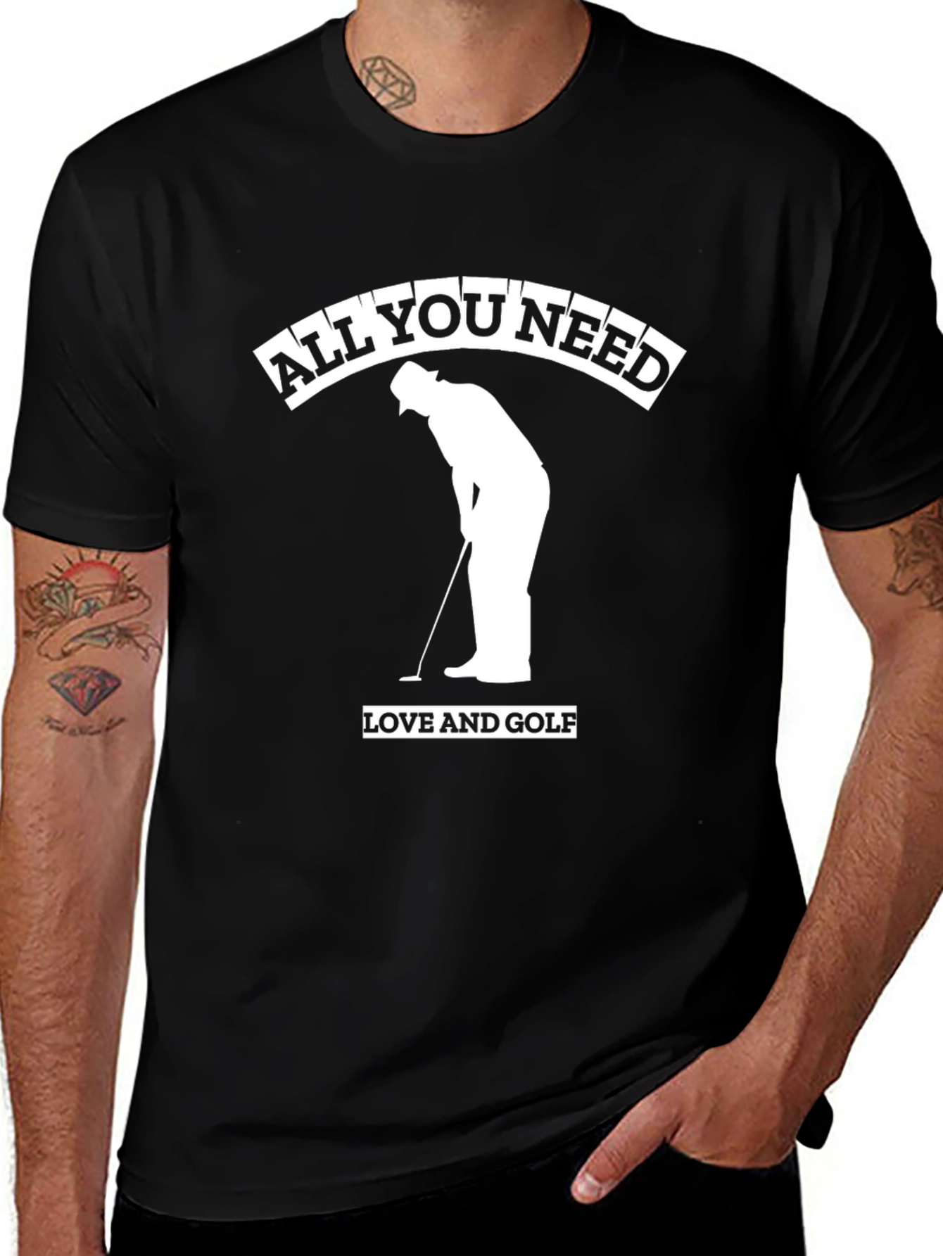 Variant 9 of All You Need is Love and Golf T-Shirt