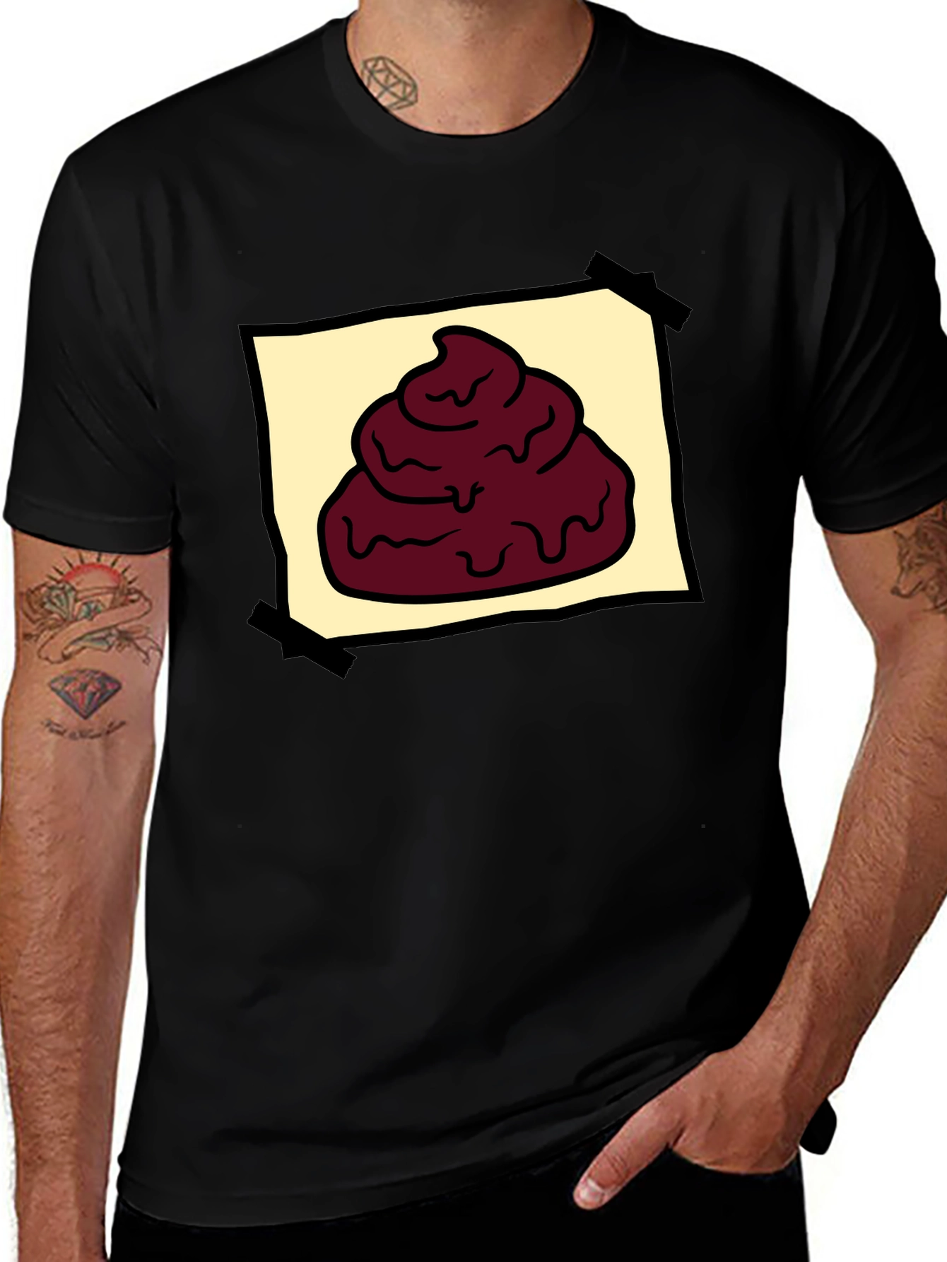 Variant 6 of Poop Emoji T-Shirt - Black Graphic Tee for Men