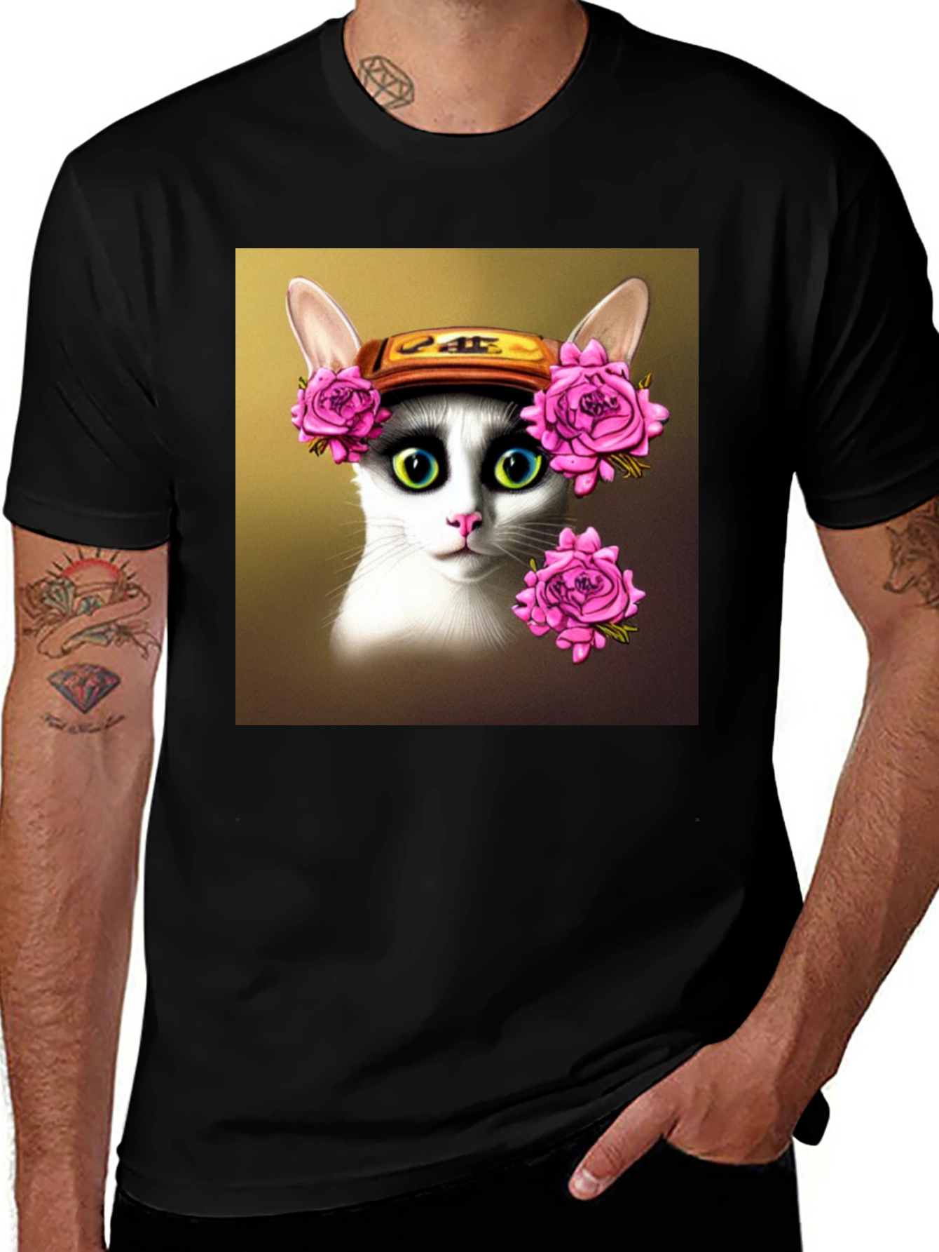Variant 8 of Floral Crown Cat T-Shirt
