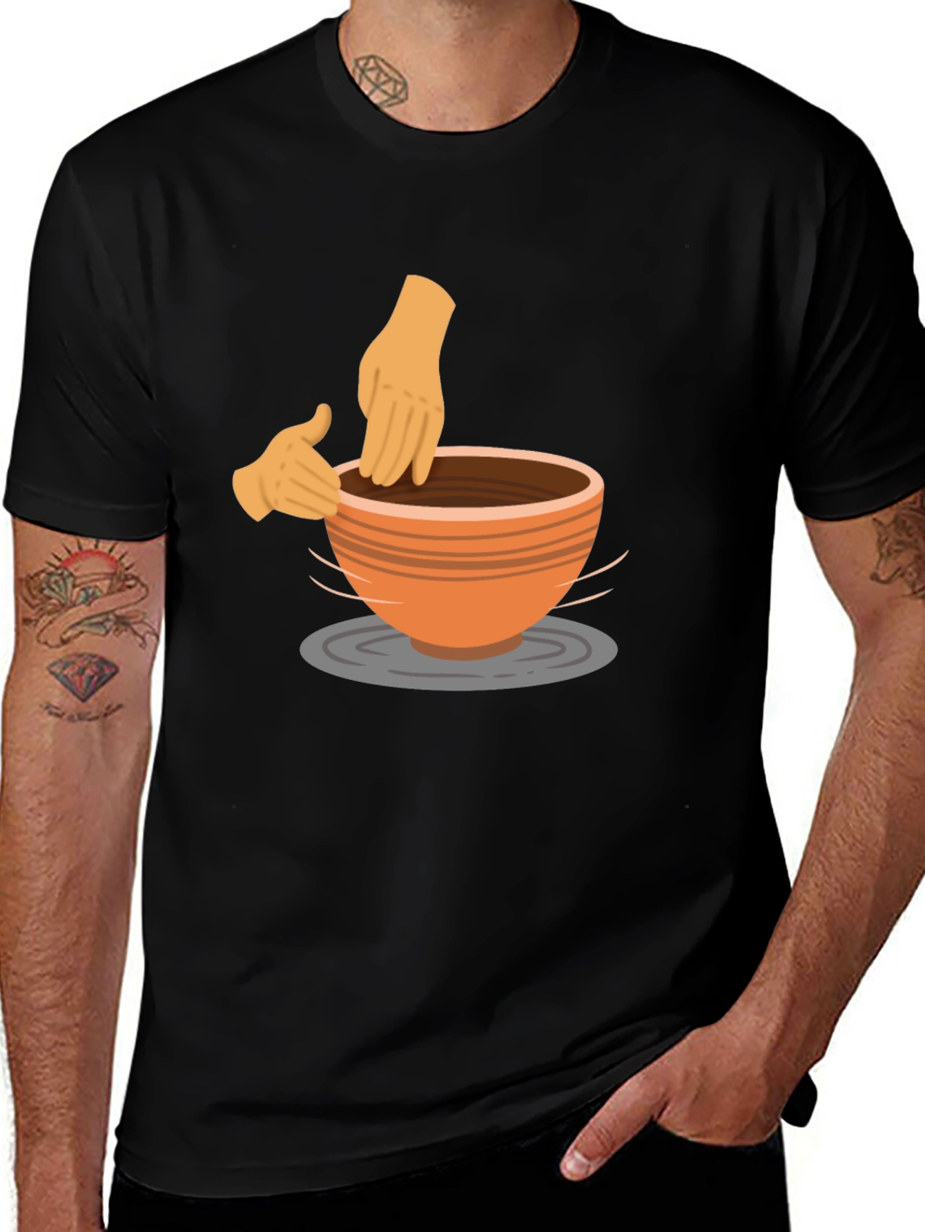 Variant 28 of Pottery Wheel Black T-Shirt