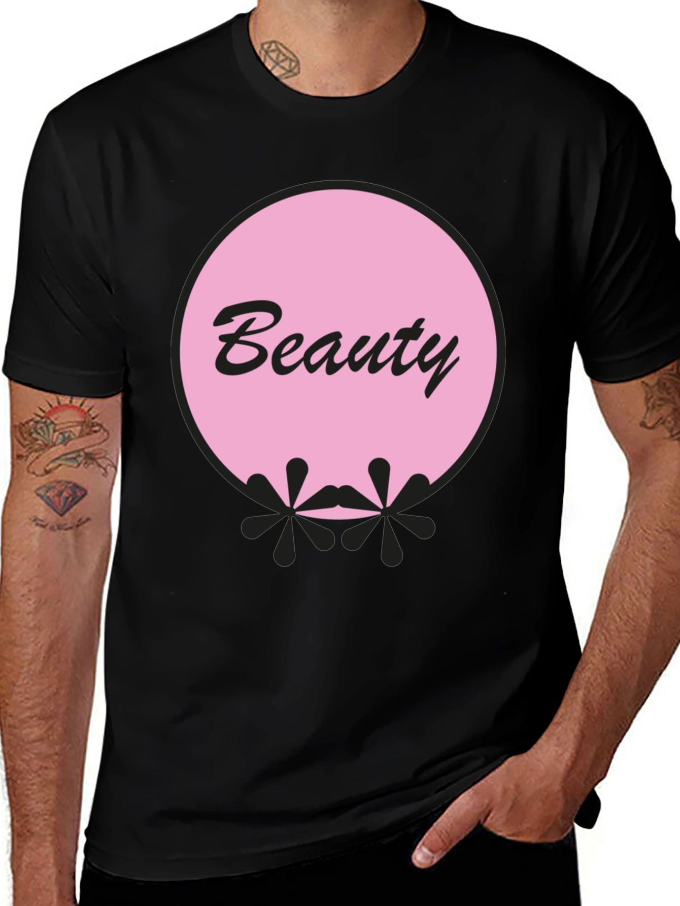 Variant 15 of Beauty Graphic Black T-Shirt
