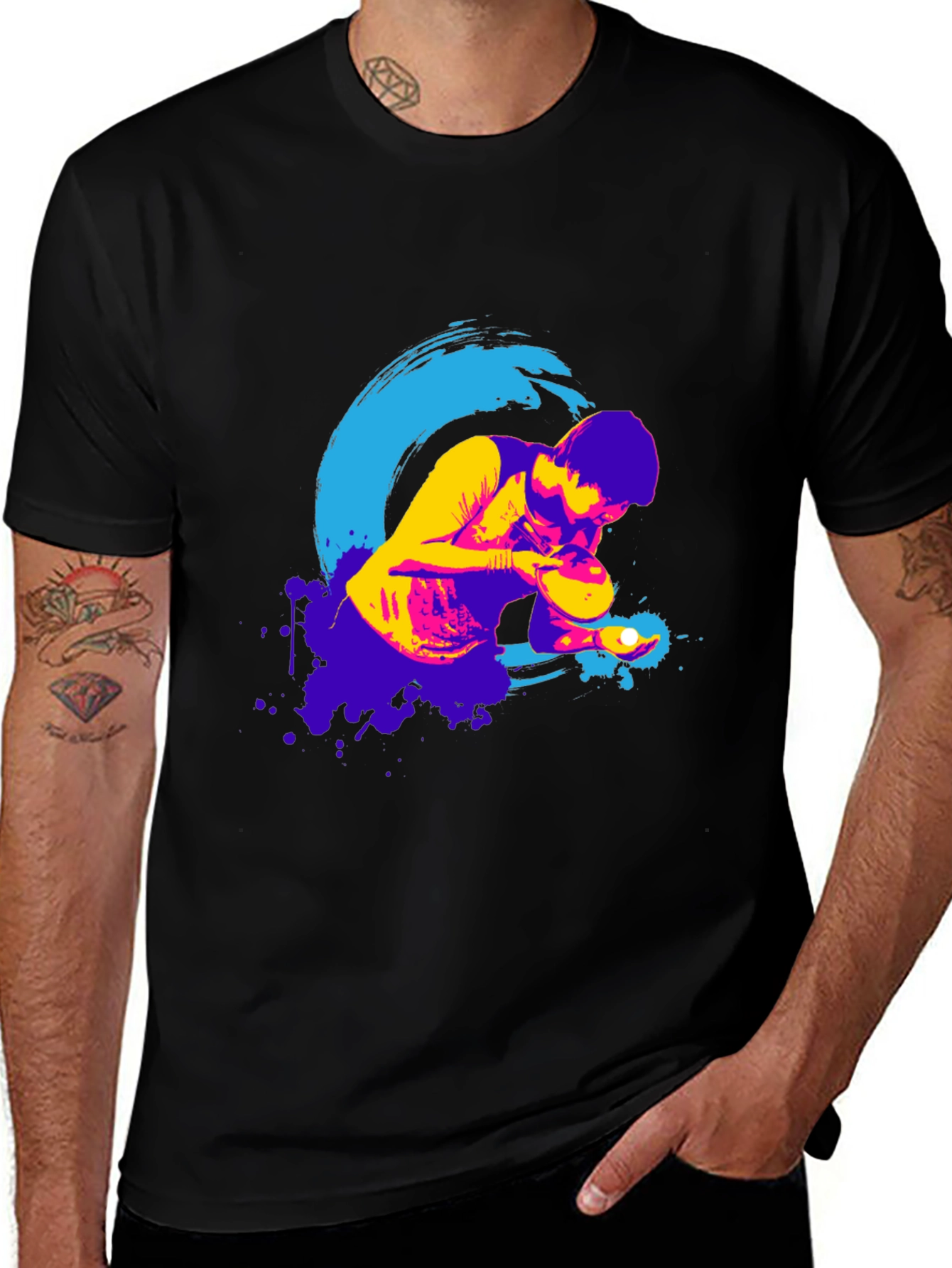 Variant 10 of Ping Pong Player Graphic Tee - Cool Black T-Shirt