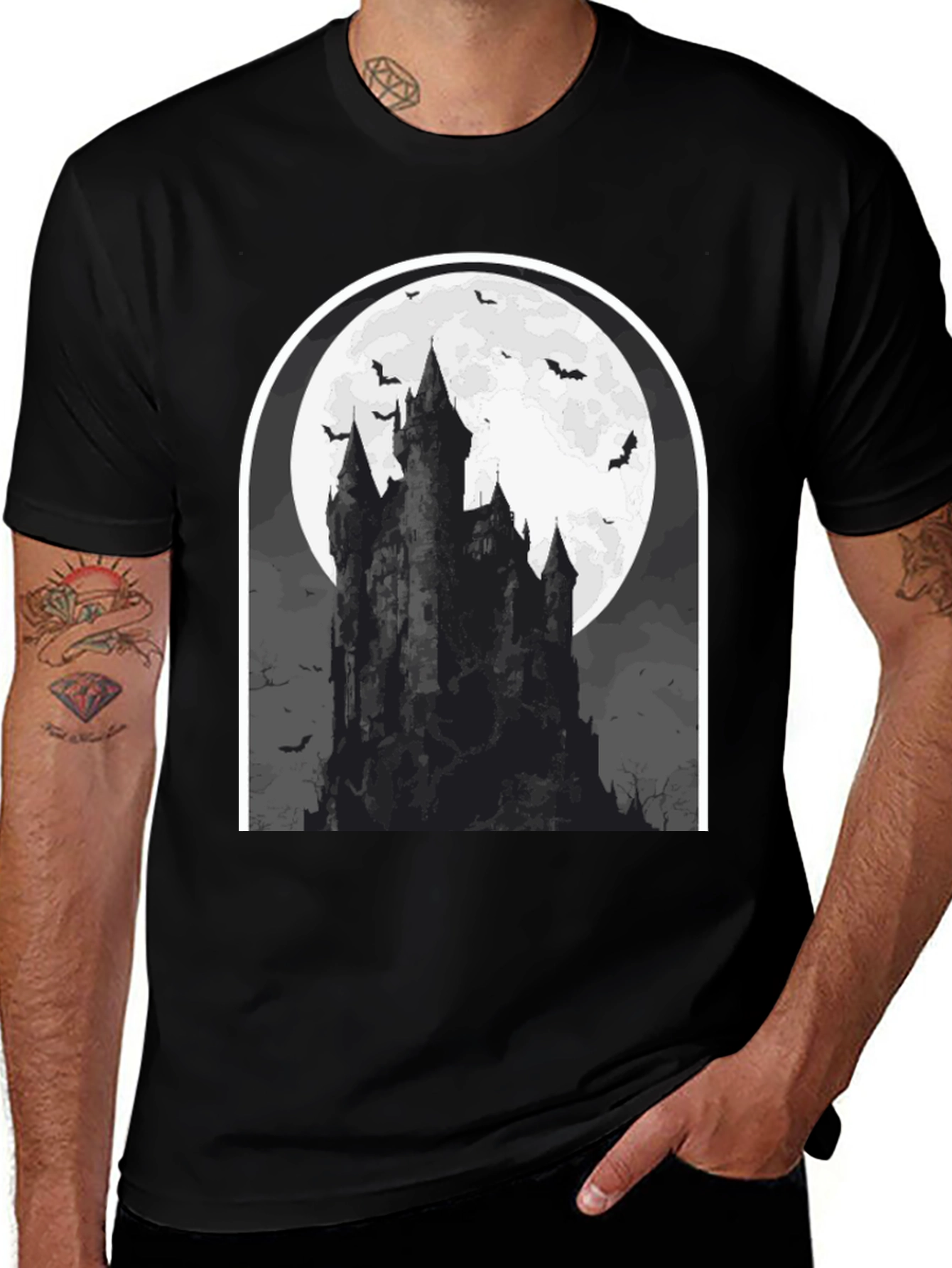 Variant 20 of Spooky Castle Graphic T-Shirt