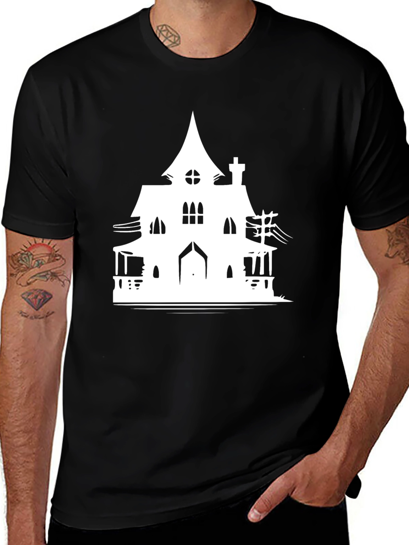 Variant 5 of Haunted House Graphic T-Shirt