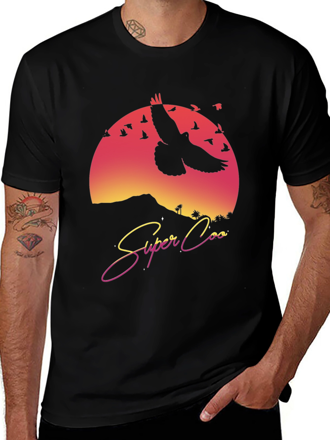 Variant 17 of Retro Sunset Bird Graphic Tee
