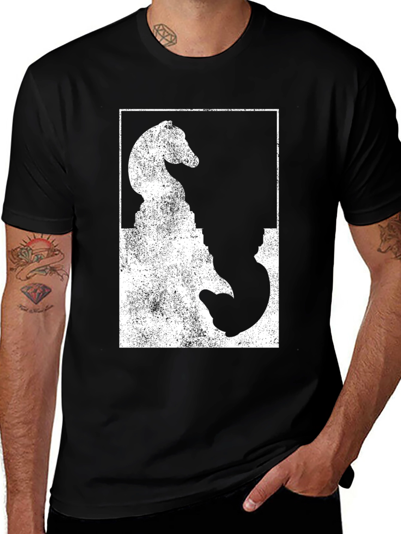 Variant 20 of Chess Knight Graphic Tee - Stylish Black T-Shirt