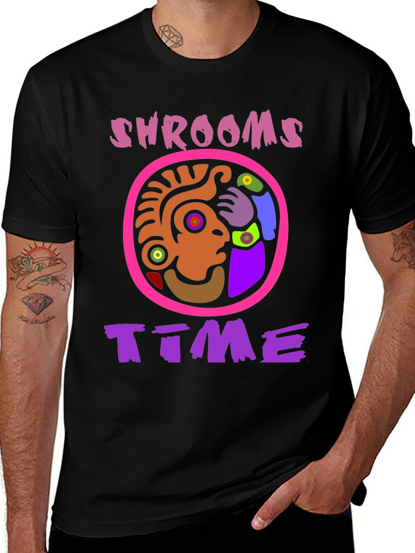 Variant 28 of Shrooms Time Graphic Tee - Psychedelic Fun