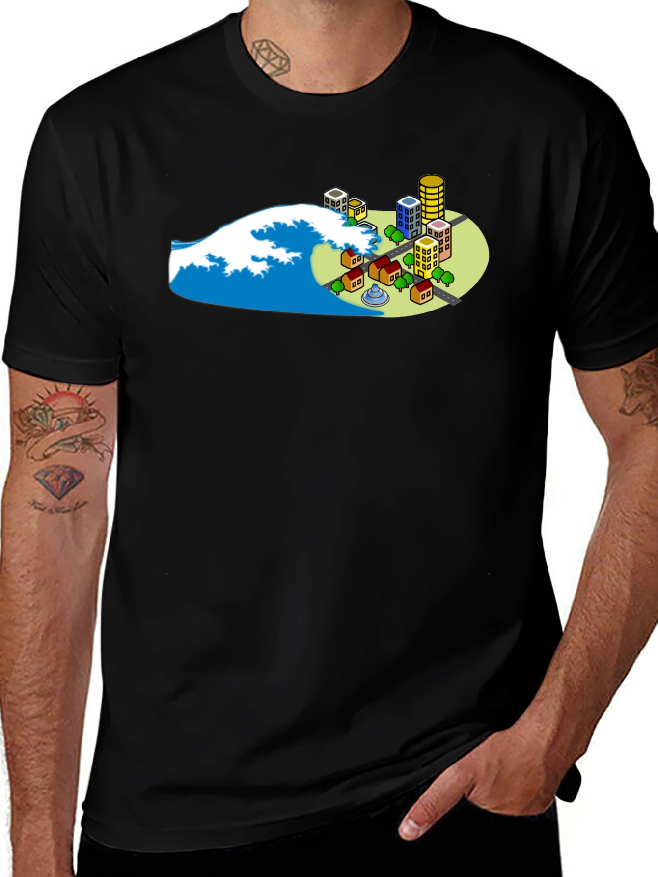 Variant 27 of Wave City Tee - Unique Graphic T-Shirt