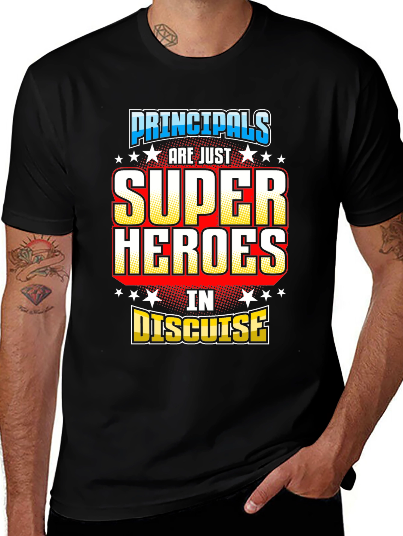 Variant 19 of Principals Super Heroes in Disguise T-Shirt