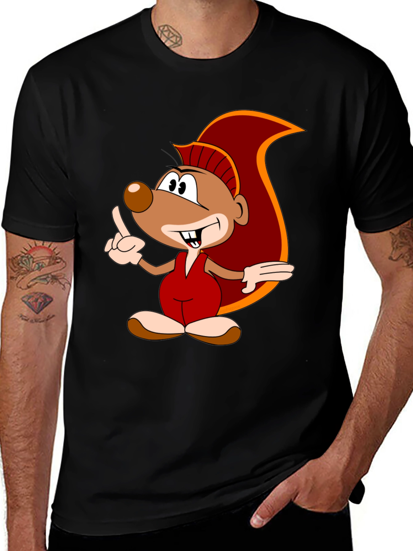 Variant 15 of Cartoon Squirrel Graphic Tee