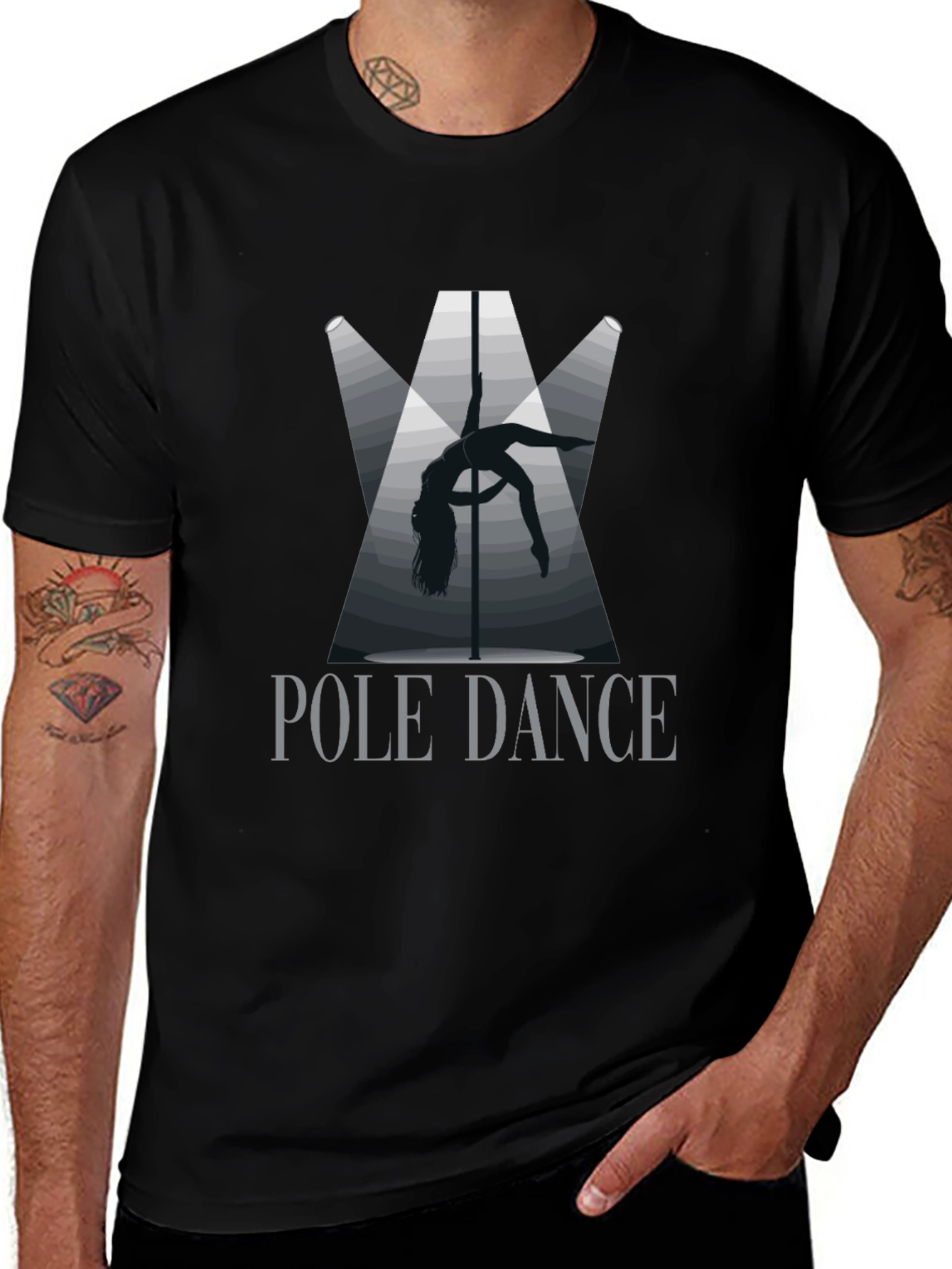 Variant 21 of Pole Dance Graphic Tee - Black Cotton T-Shirt