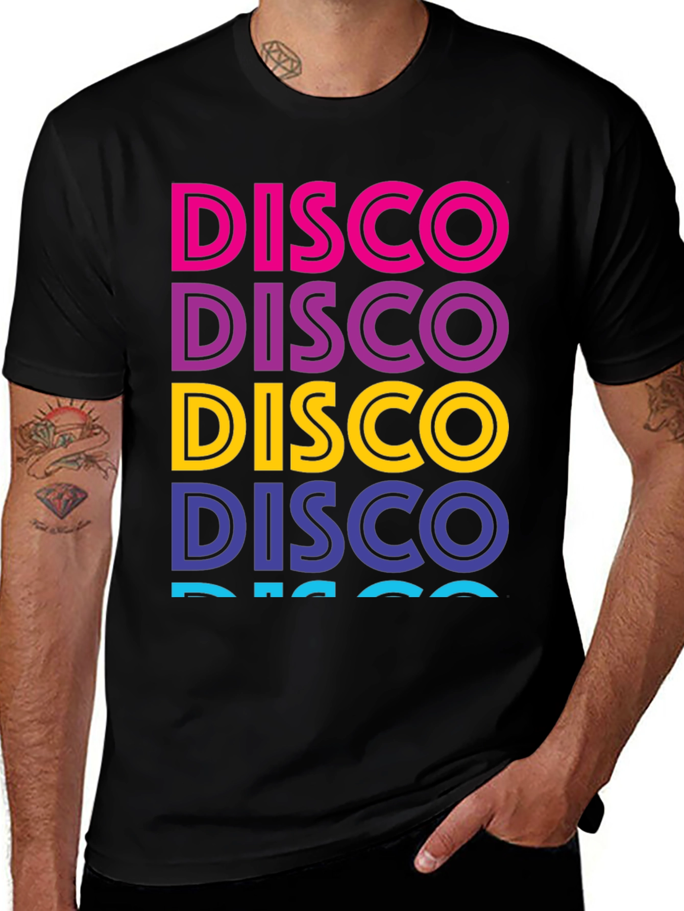 Variant 12 of Retro Disco T-Shirt - Colorful Word Art